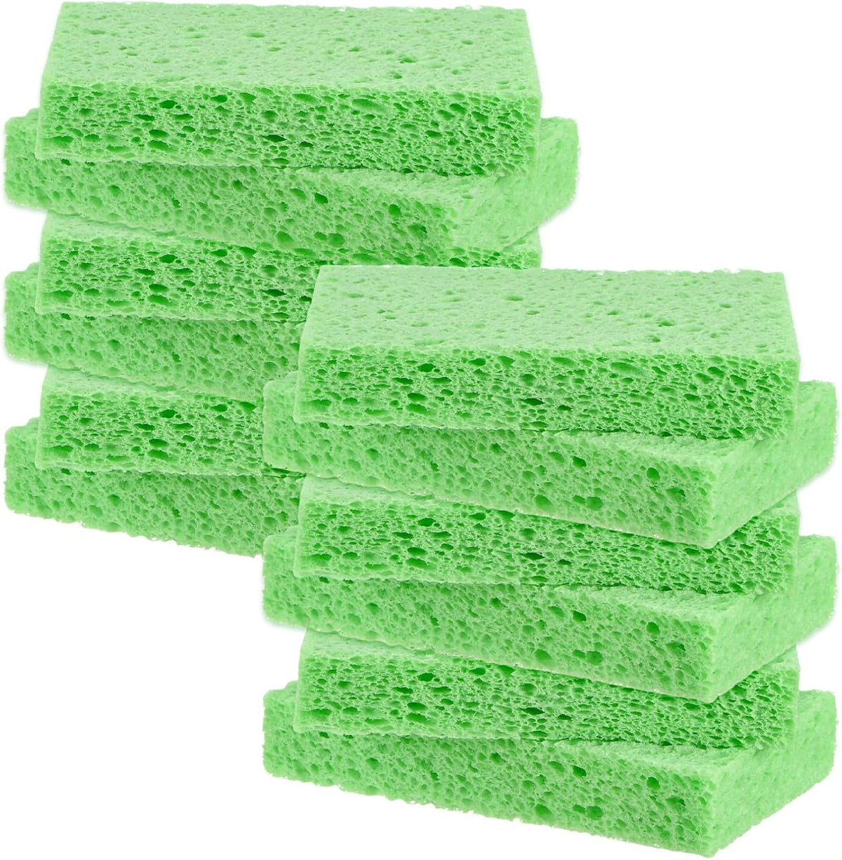 12-Pack Kitchen Sponges, Condense Eco Cellulose Non-Scratch Scrub Heavy Sponge for