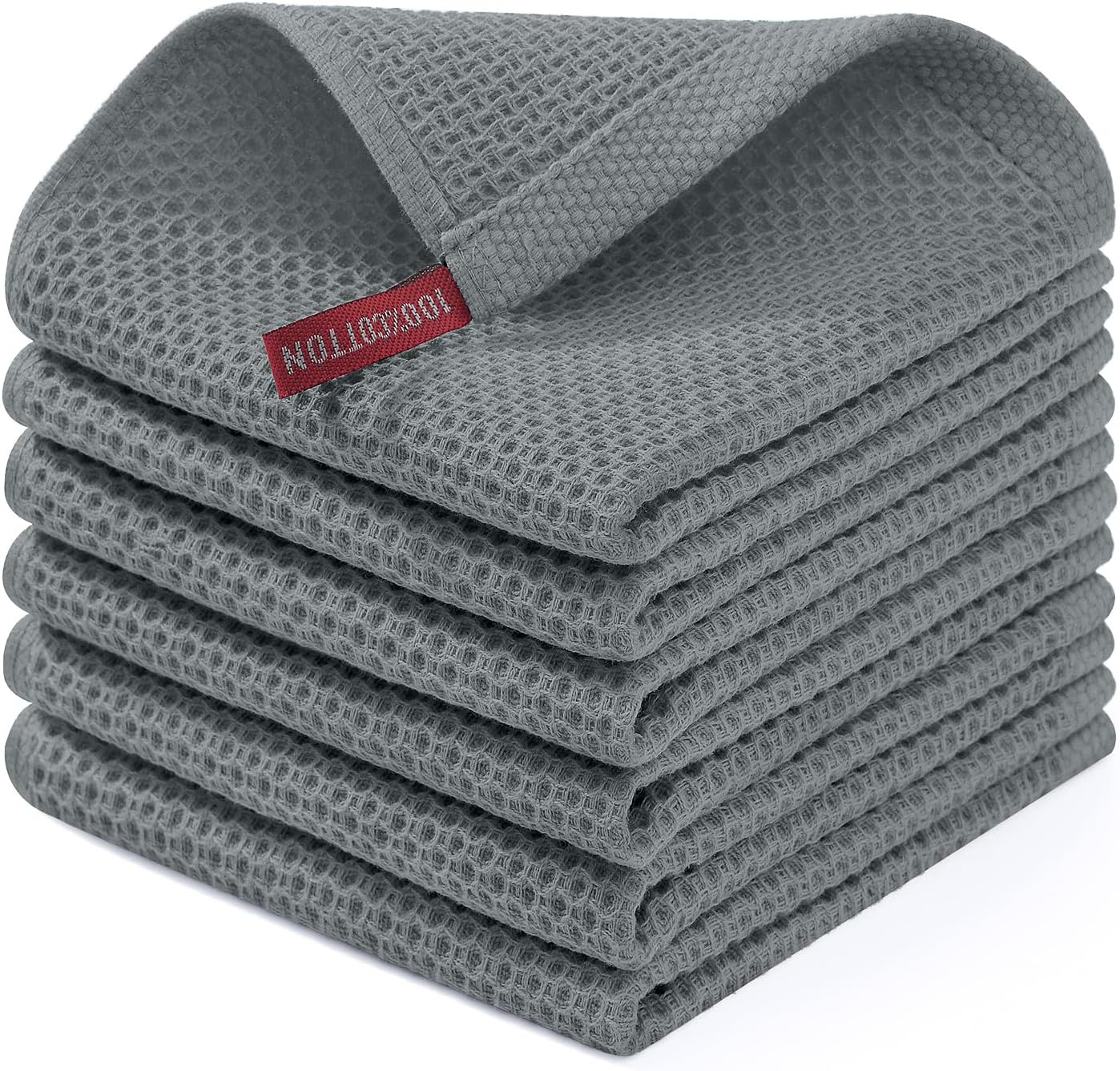 Homaxy 100% Cotton Waffle Weave Kitchen Dish Cloths, Ultra Soft Absorbent Quick Drying Dish Towels