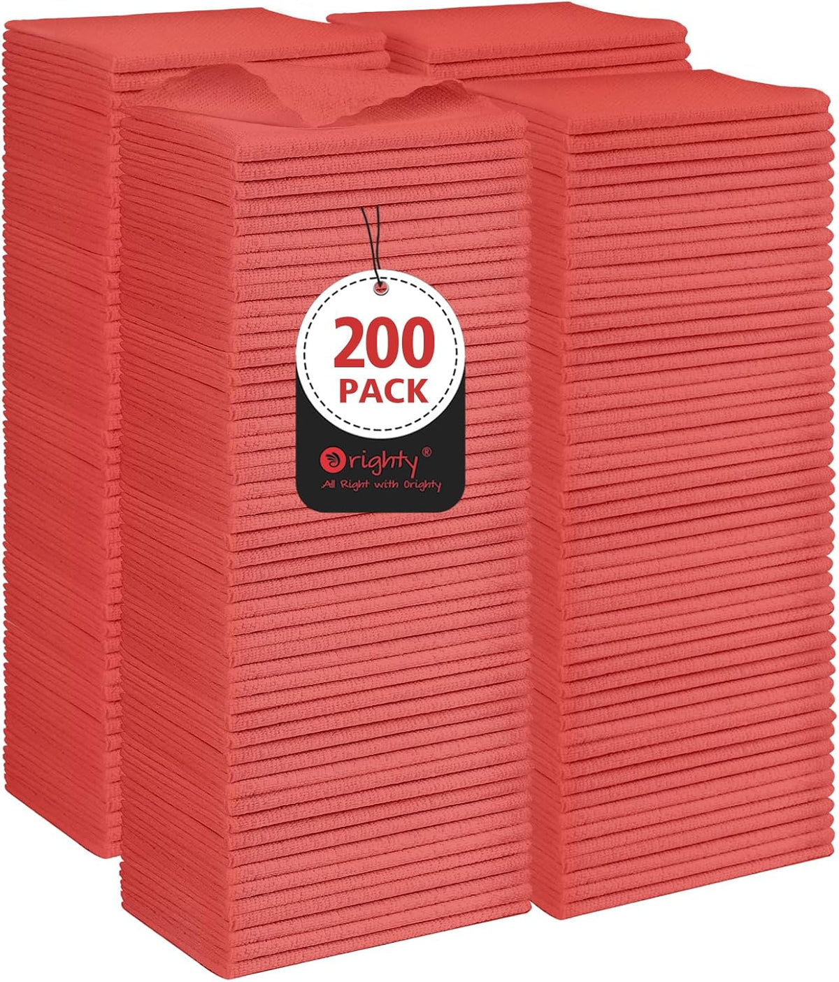 Orighty Cleaning Cloths Bulk, 200 Pack Shop Rags Reusable, Multi-Purpose Shop Towels for Cars