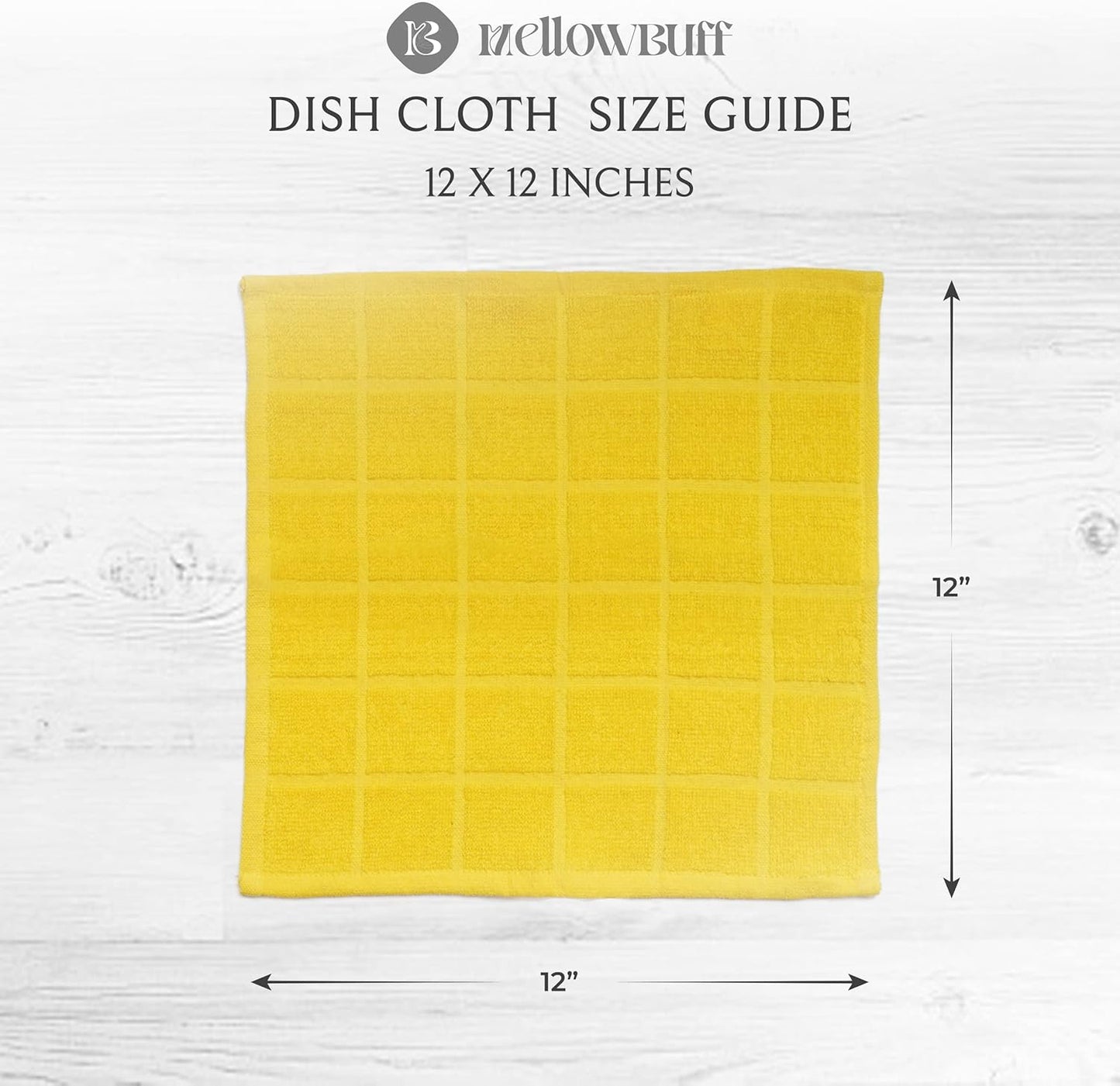 100% Cotton Terry Dish Cloth & Dish Towel, 6 Pack, Super Soft and Absorbent Kitchen Towels, Perfect