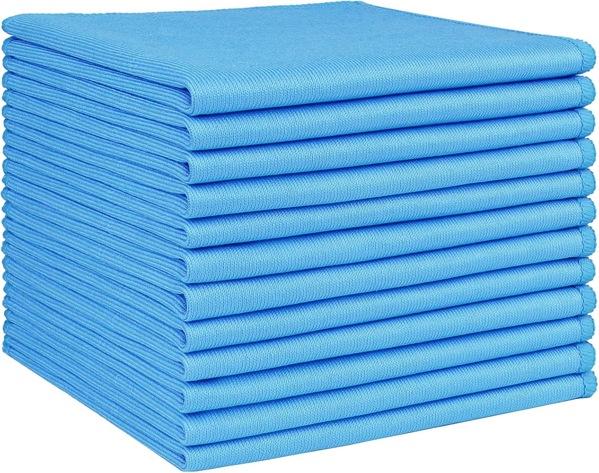 HOMEXCEL Microfiber Glass Cleaning Cloth 12 PK, Lint Free Streak Free, Reusable Cleaning Cloth for