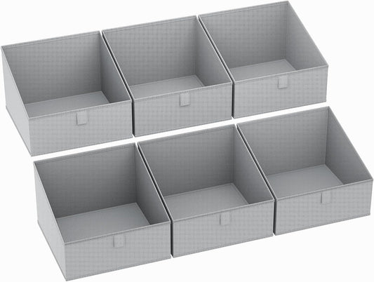 DIMJ Storage Bins for Closet, Trapezoid Storage Bins with Front Handle, Fabric Storage Baskets for