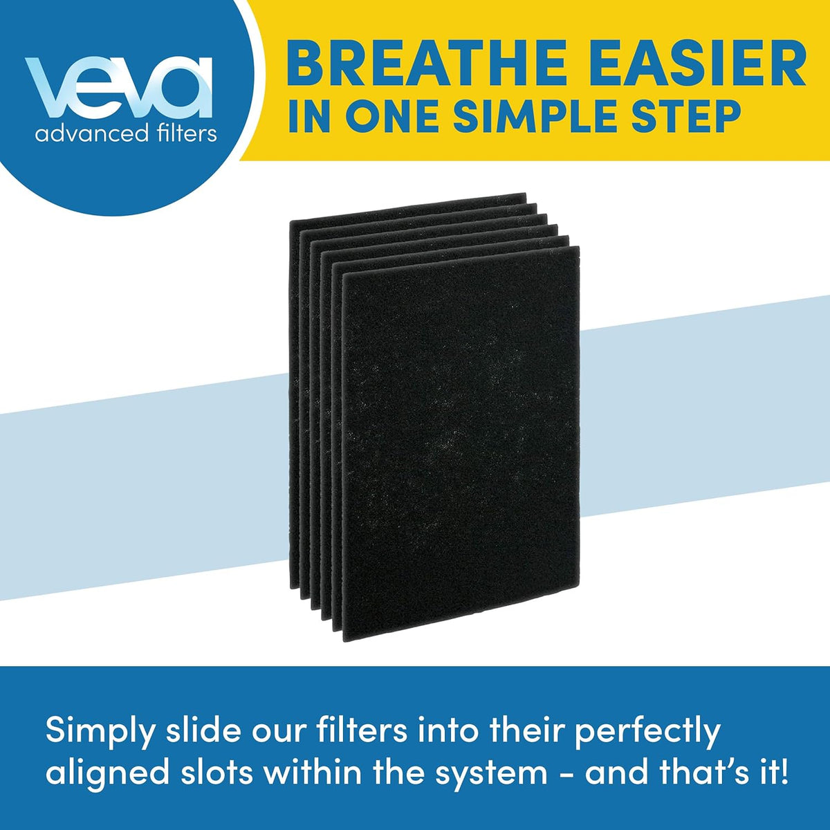 VEVA Air Purifier Filter Replacements - 6 Pack Precut & Compatible with Honey-well HPA200 Purifiers