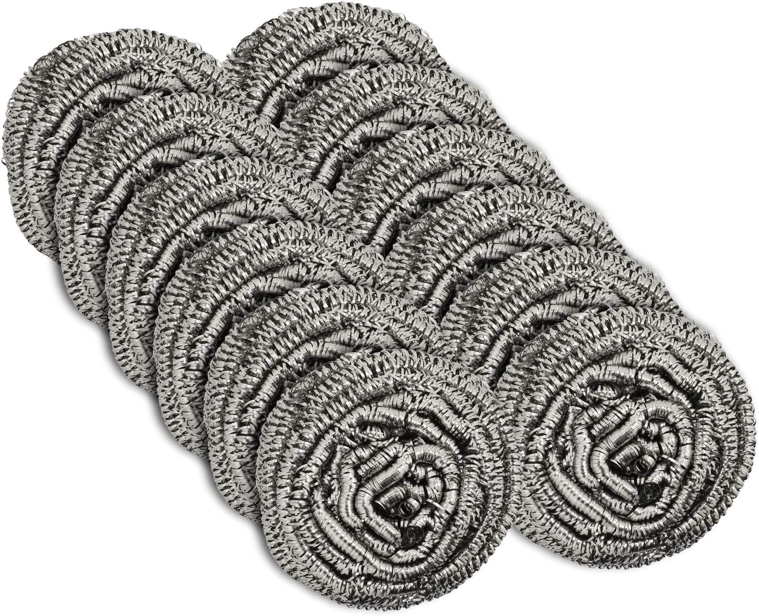 12 Pack Stainless Steel Scourers by Scrub It – Steel Wool Scrubber Pad Used for Dishes, Pots, Pans