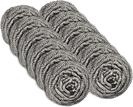 12 Pack Stainless Steel Scourers by Scrub It – Steel Wool Scrubber Pad Used for Dishes, Pots, Pans