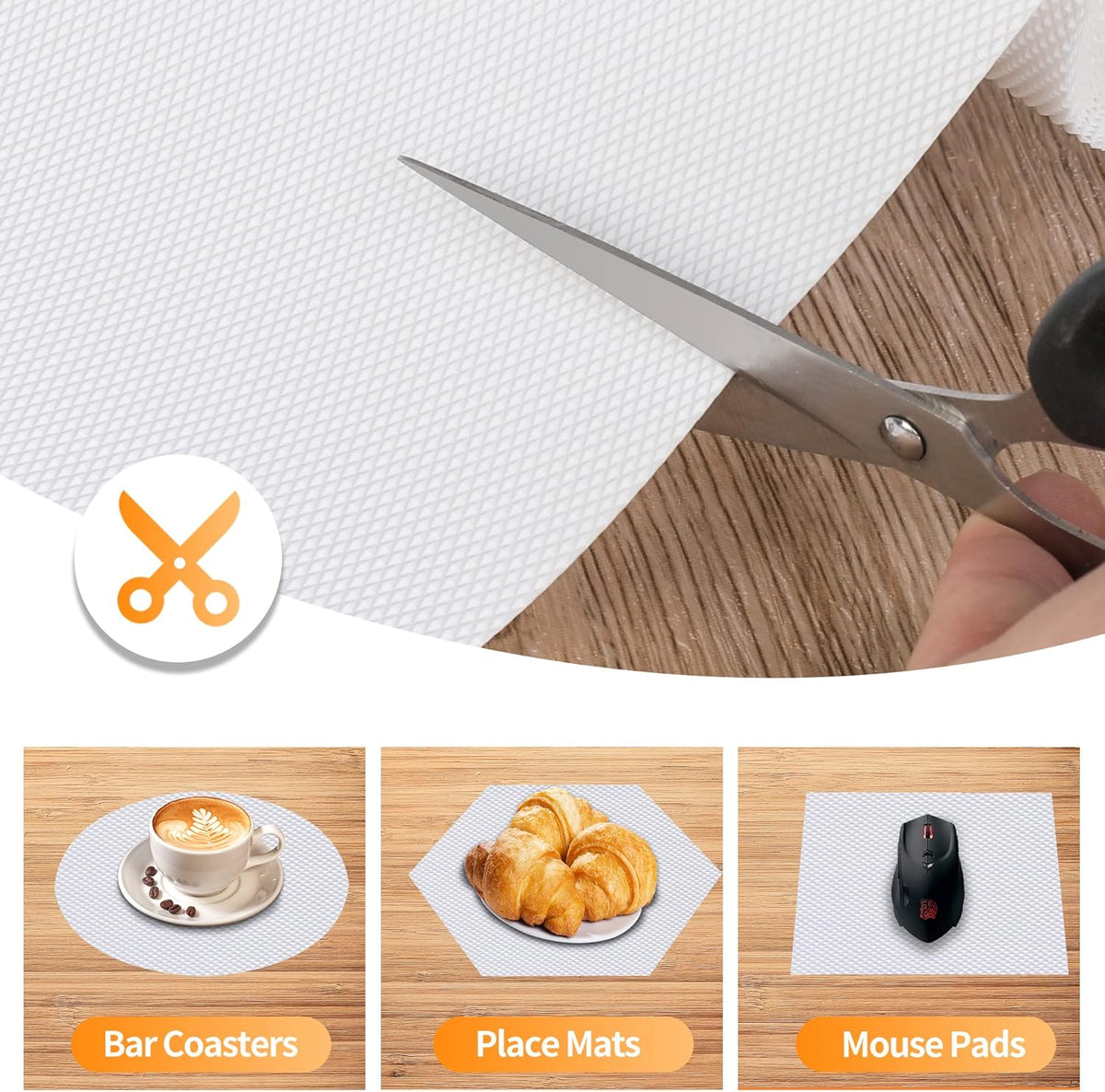 Kitchen Shelf Liner Drawer Liners, Non-Adhesive Refrigerator Liners Waterproof Fridge Mats with