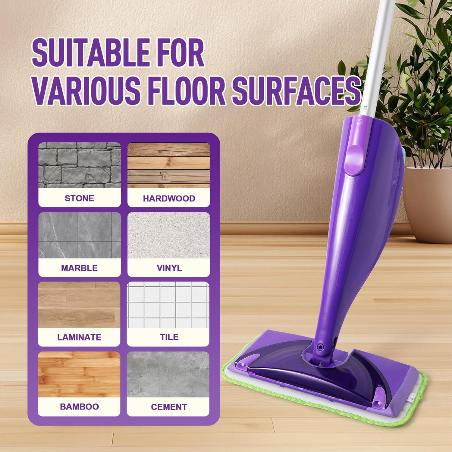 6 Pack Reusable Mop Pads for Swiffer WetJet, Washable Wet Mop Refills Replacement Pads Wet Dry Use
