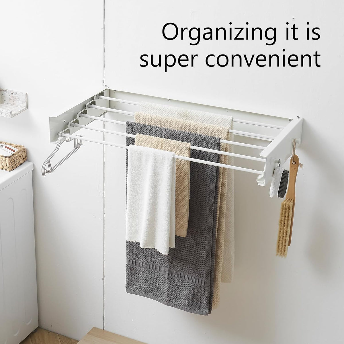 Clothes Drying Rack,Laundry Hanging Rack Collapsible,Wall Mounted Drying Rack for Laundry,Foldable