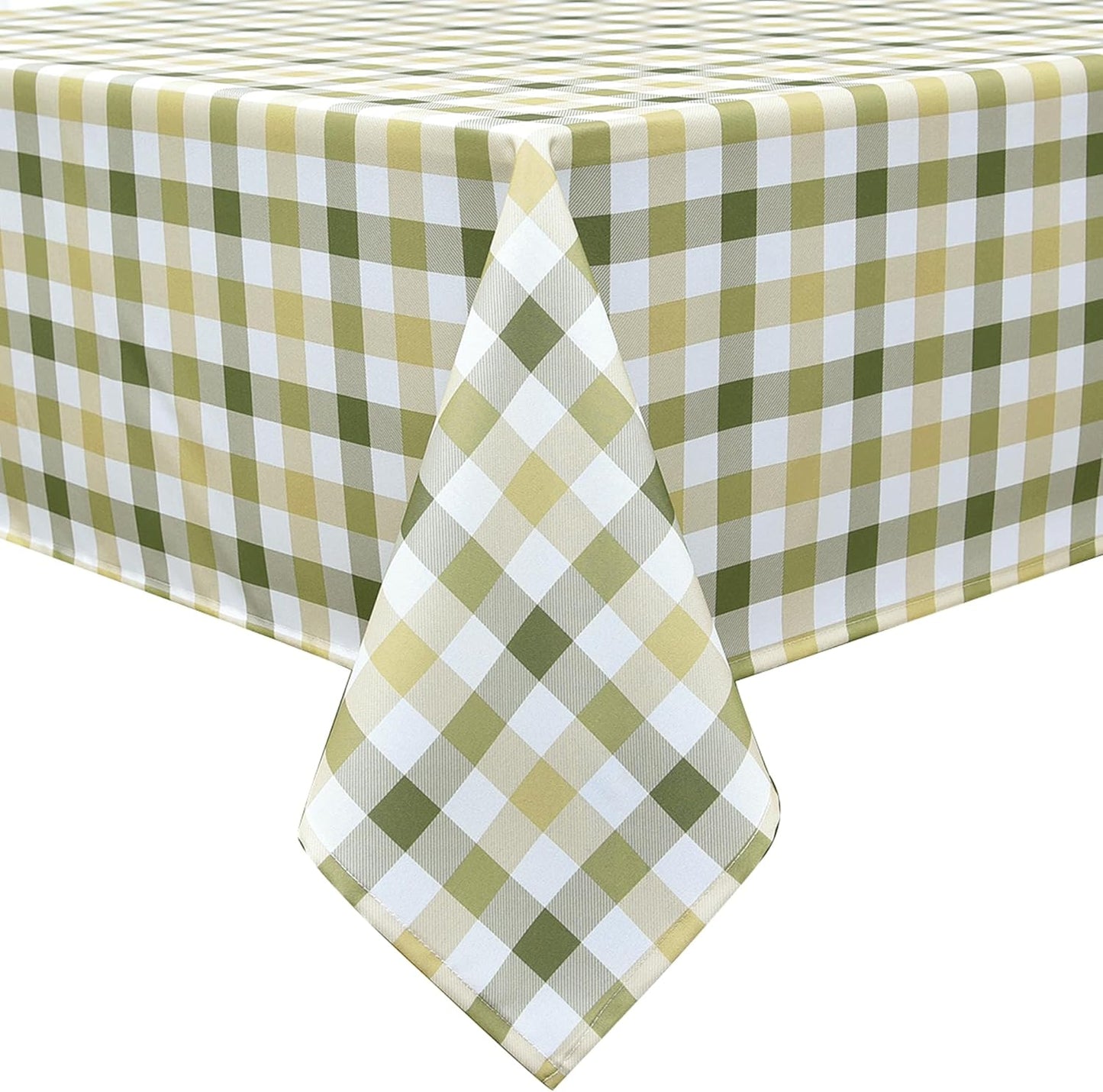 Classic Gingham Buffalo Tablecloth Fabric - Oblong 58x144 Inch Water Proof Checkered Table Cloth