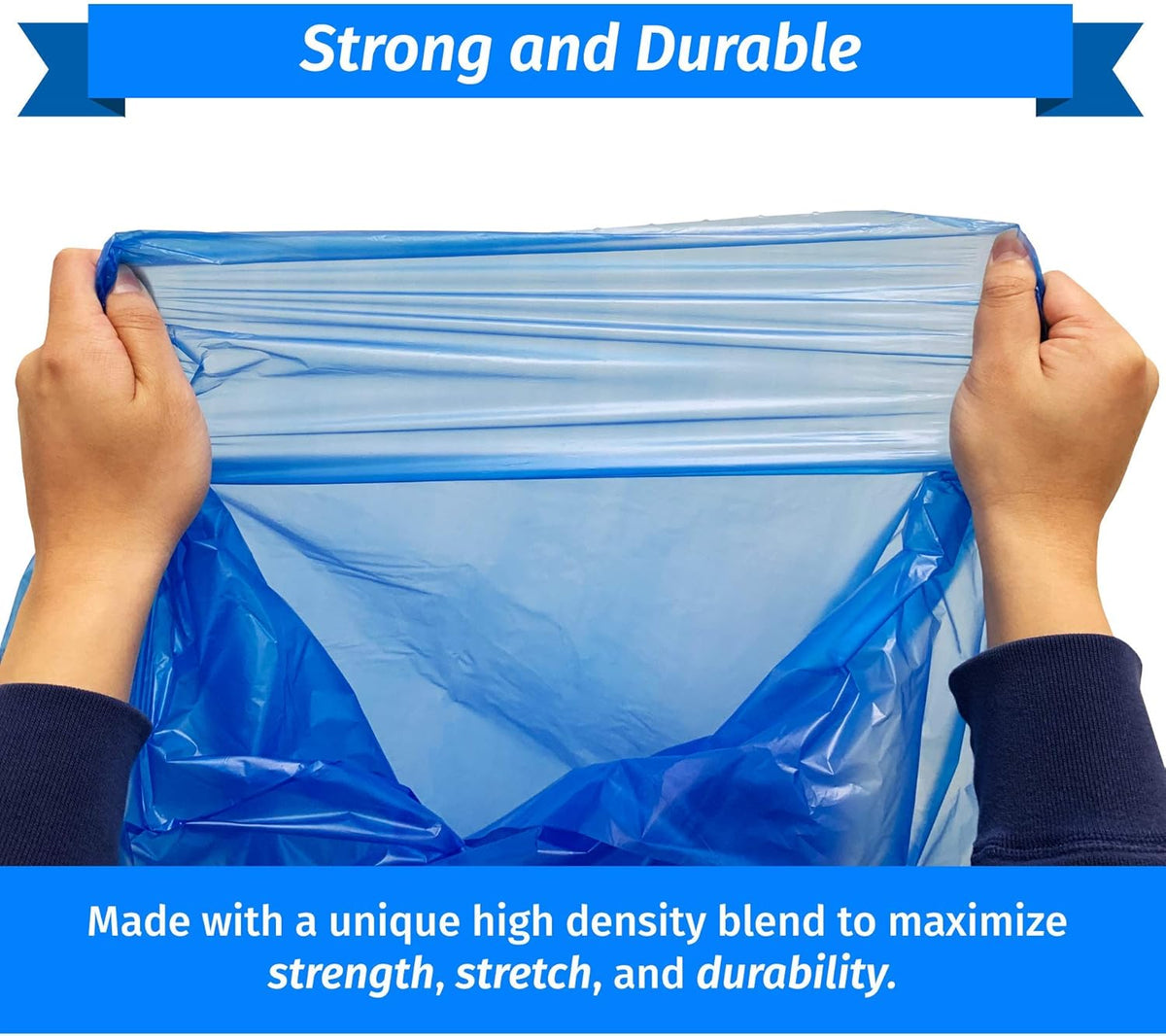 Reli. SuperValue 33 Gallon Recycling Bags (120 Count) Made in the USA - Blue Trash Bags, 30-33