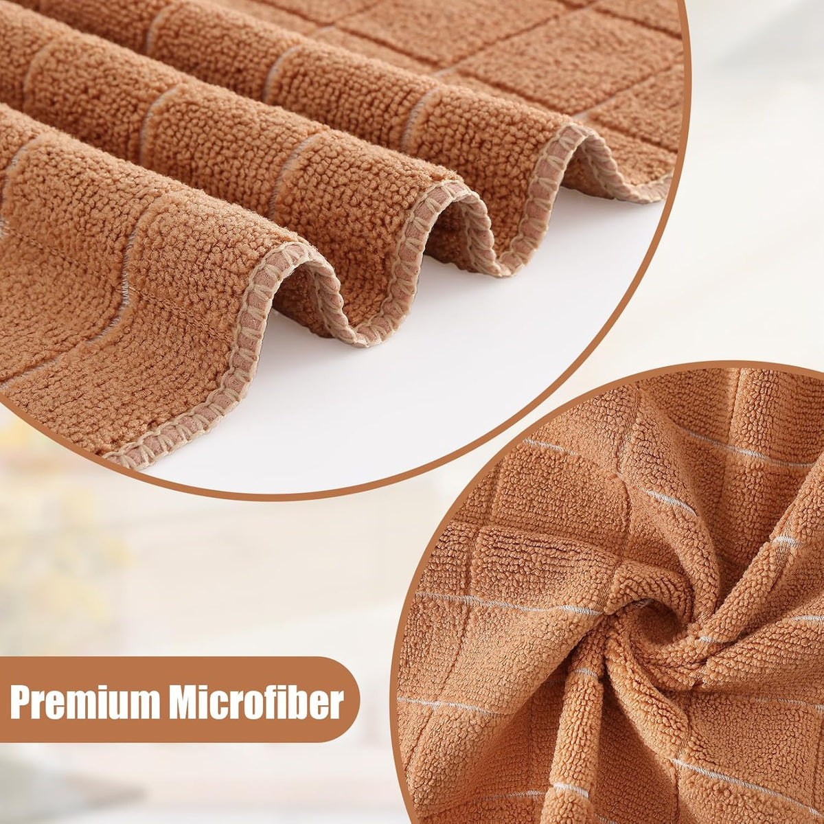 Homaxy Microfiber Kitchen Towels and Dishcloths Set, 12 Pack Soft and Absorbent Dish Hand Towels