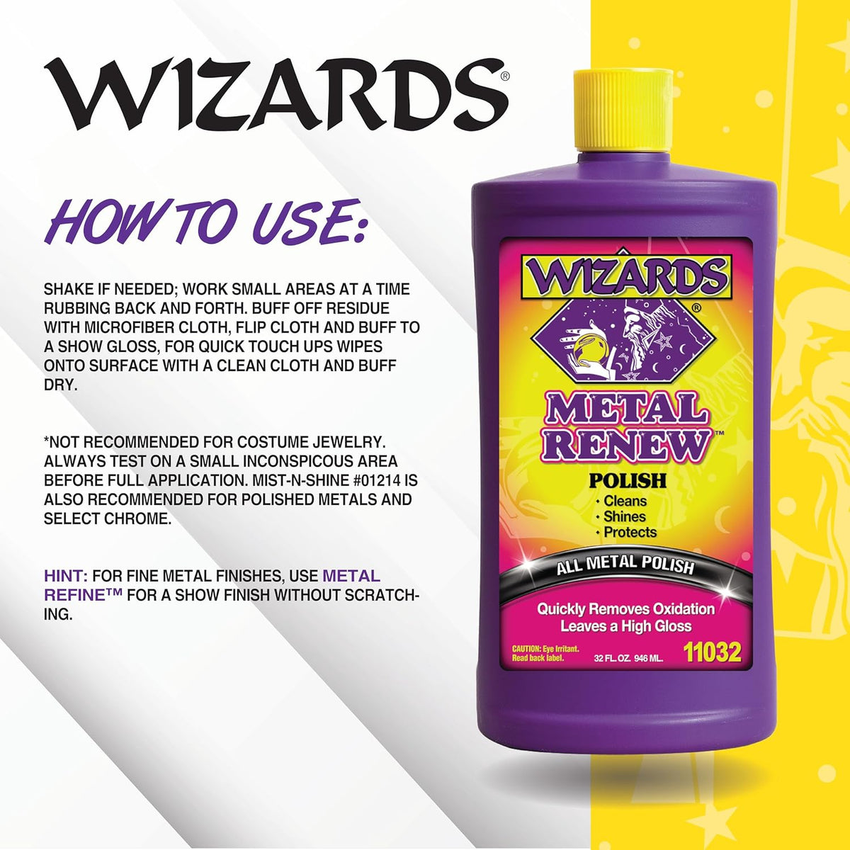 Wizards Metal Polish Cream Metal Renew - Cleans, Shines and Protects All Metals - Cream Fast-Cut