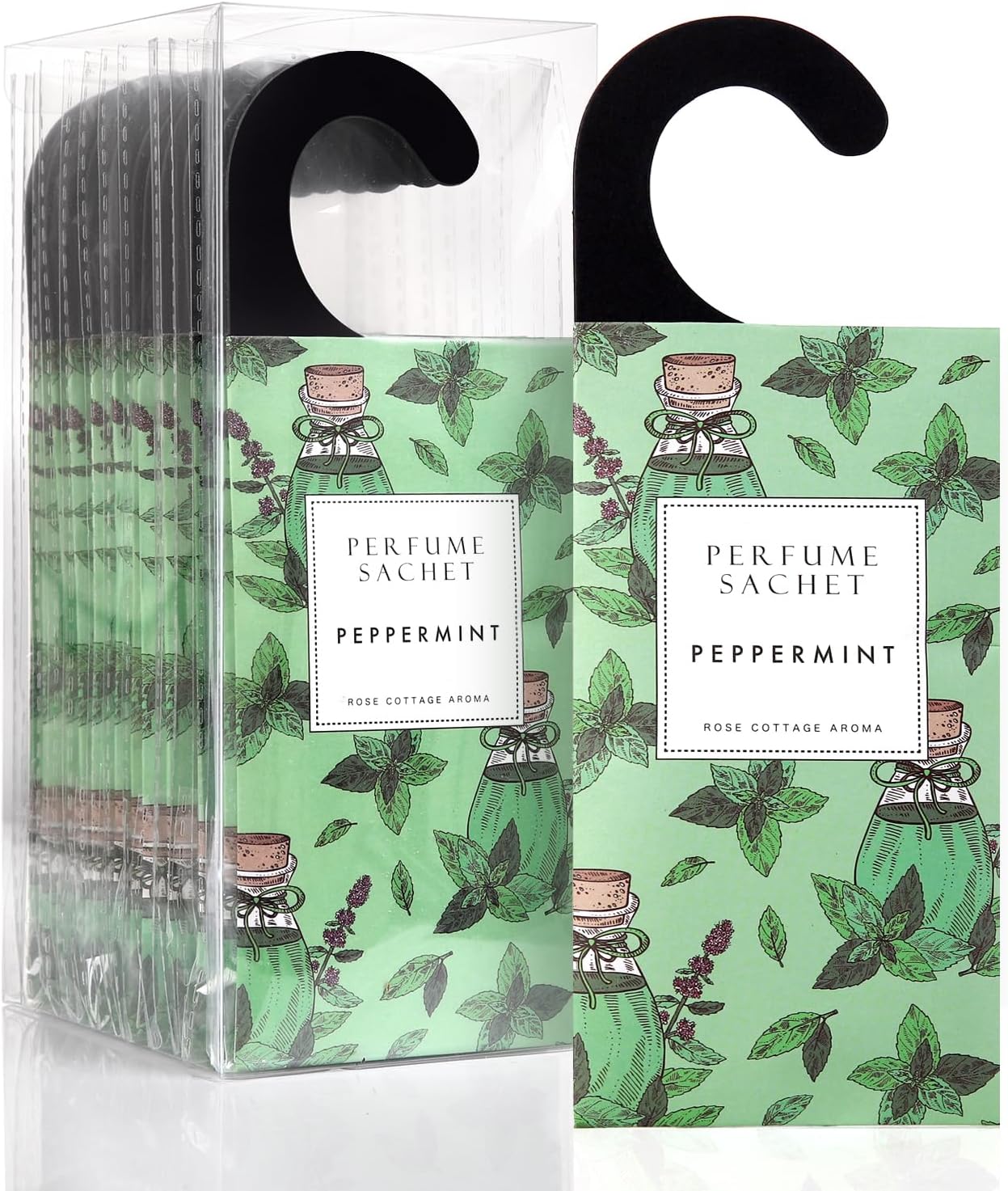 ROSE COTTAGE Large 12 Packs Peppermint Hanging Closet Deodorizer Air Freshener Long Lasting Scented