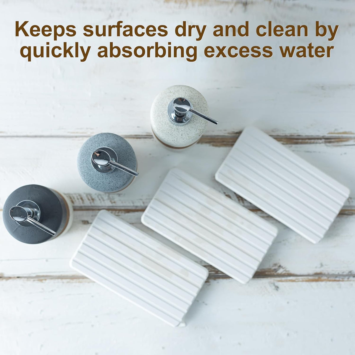 Ceramic Dish Soap Dispensers Set(2 Pack), Hand, Dish, Shower Soap Dispenser for Kitchen Sink &