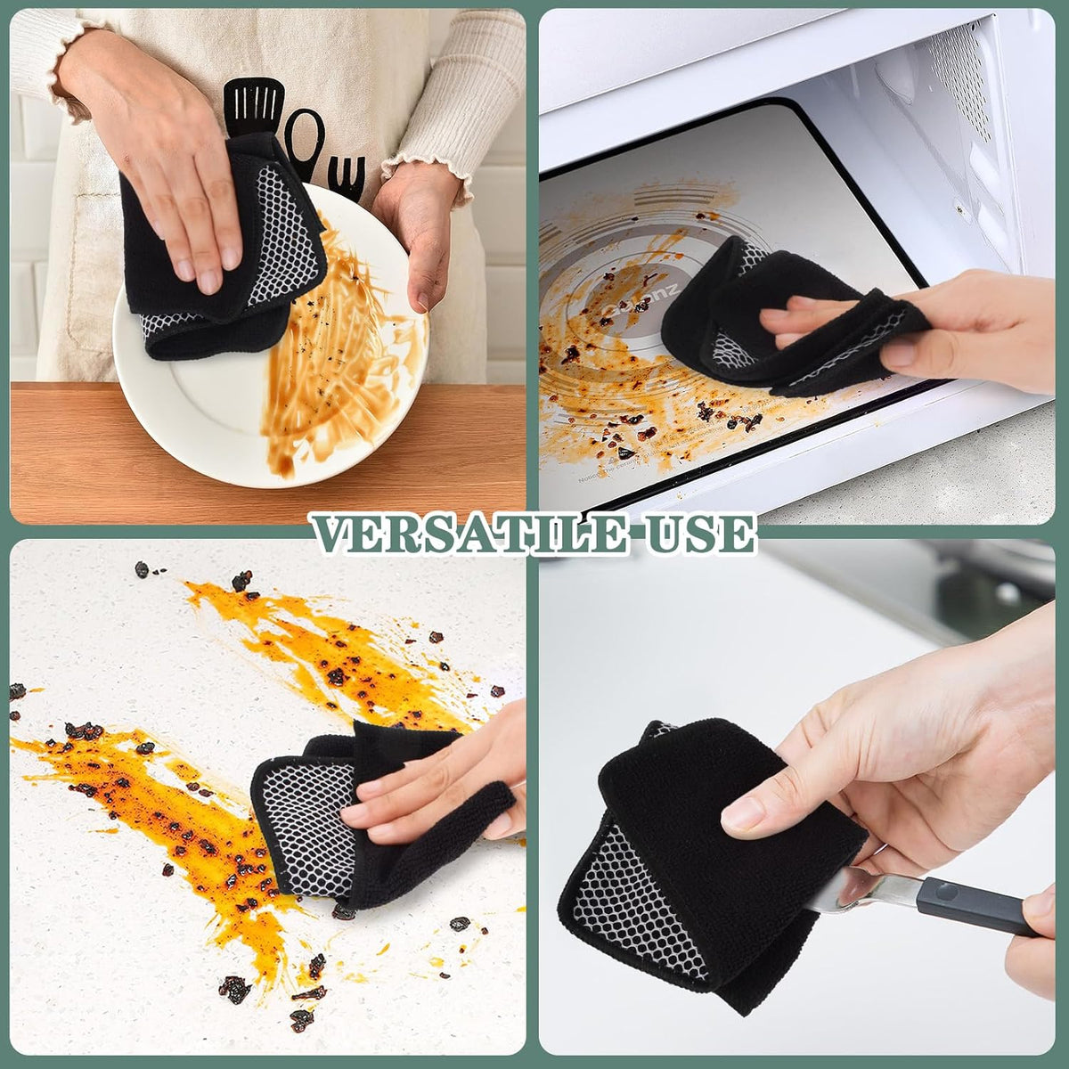 SINLAND Microfiber Dish Cloth for Washing Dishes Dish Washing Rags Best Kitchen Washcloth Cleaning