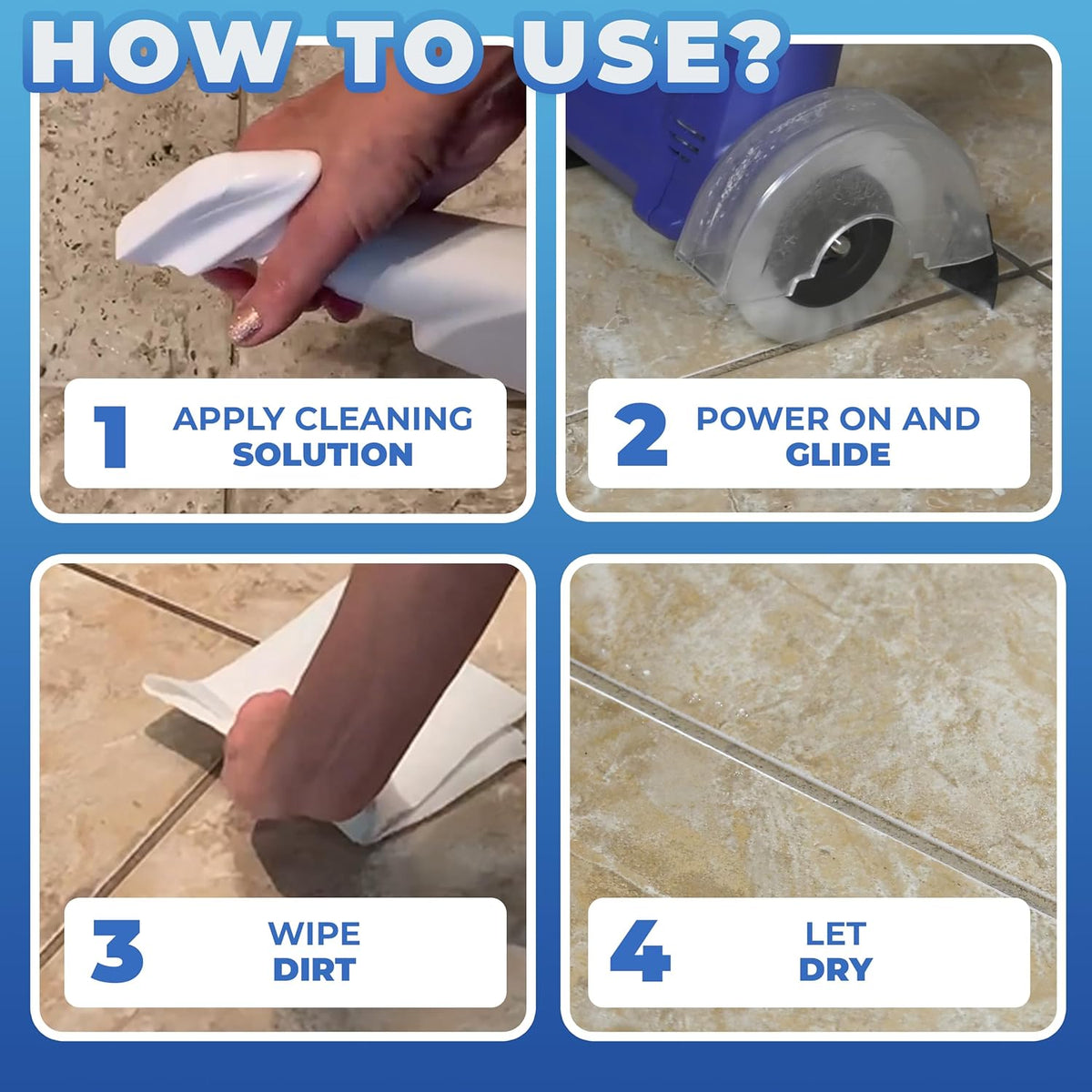 Electric Stand-Up Grout Cleaning Machine – Compact Lightweight Floor Scrubber for Tile, Bathroom &