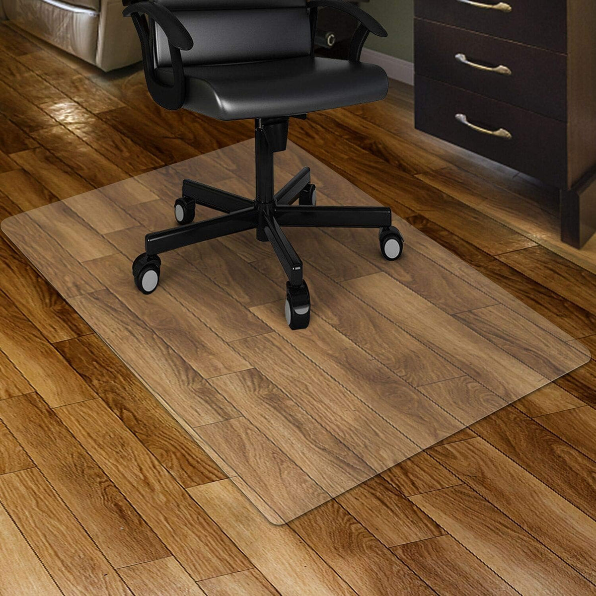 Kuyal Chair Mat for Hardwood Floor,46 x 46 inches Rectangle Desk Durable Wood/Tile Protection Mat