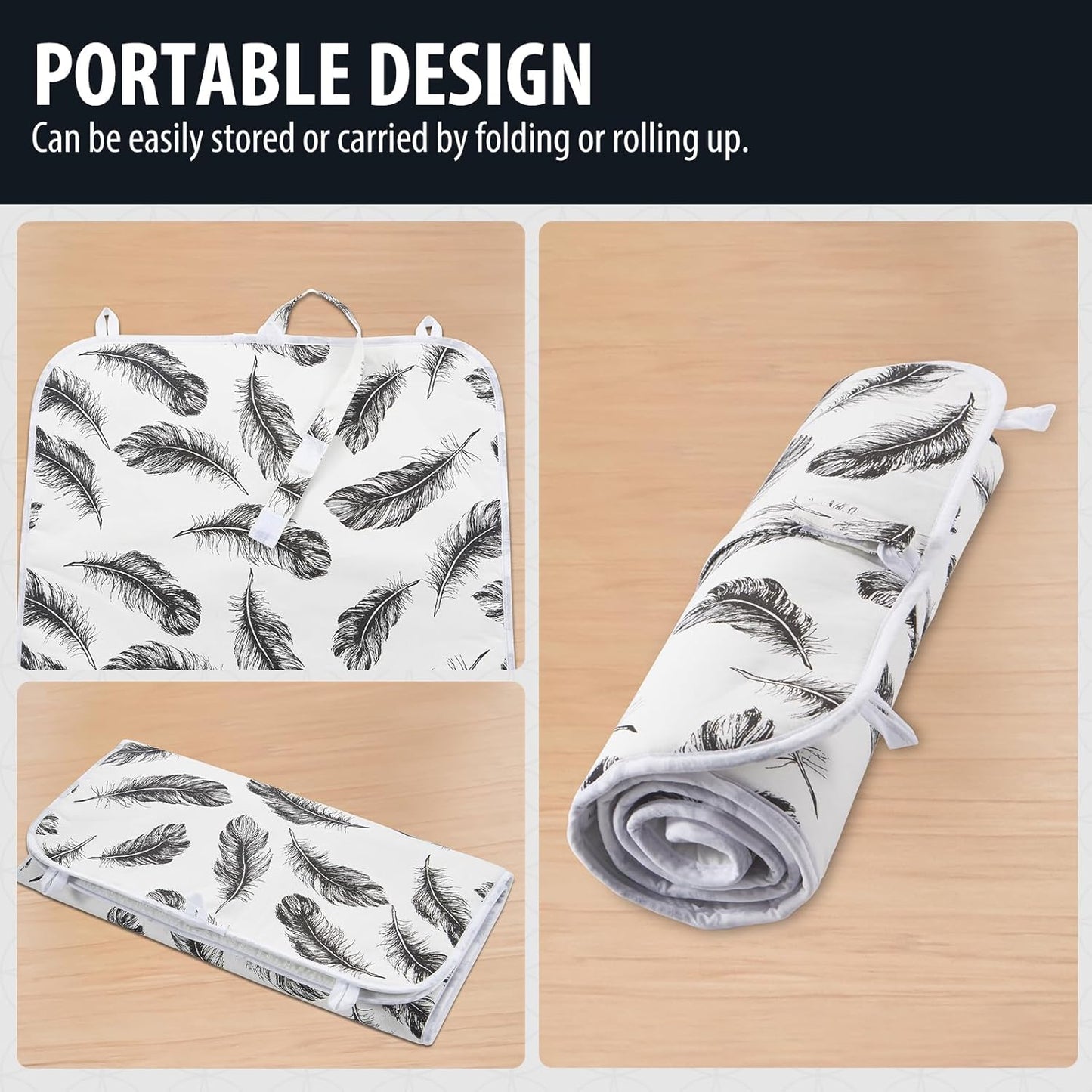 Seiritex Ironing Mat, Portable Ironing Pad 39.4 x 18.9 inch Table Top Iron Board 5 in 1 Travel Iron