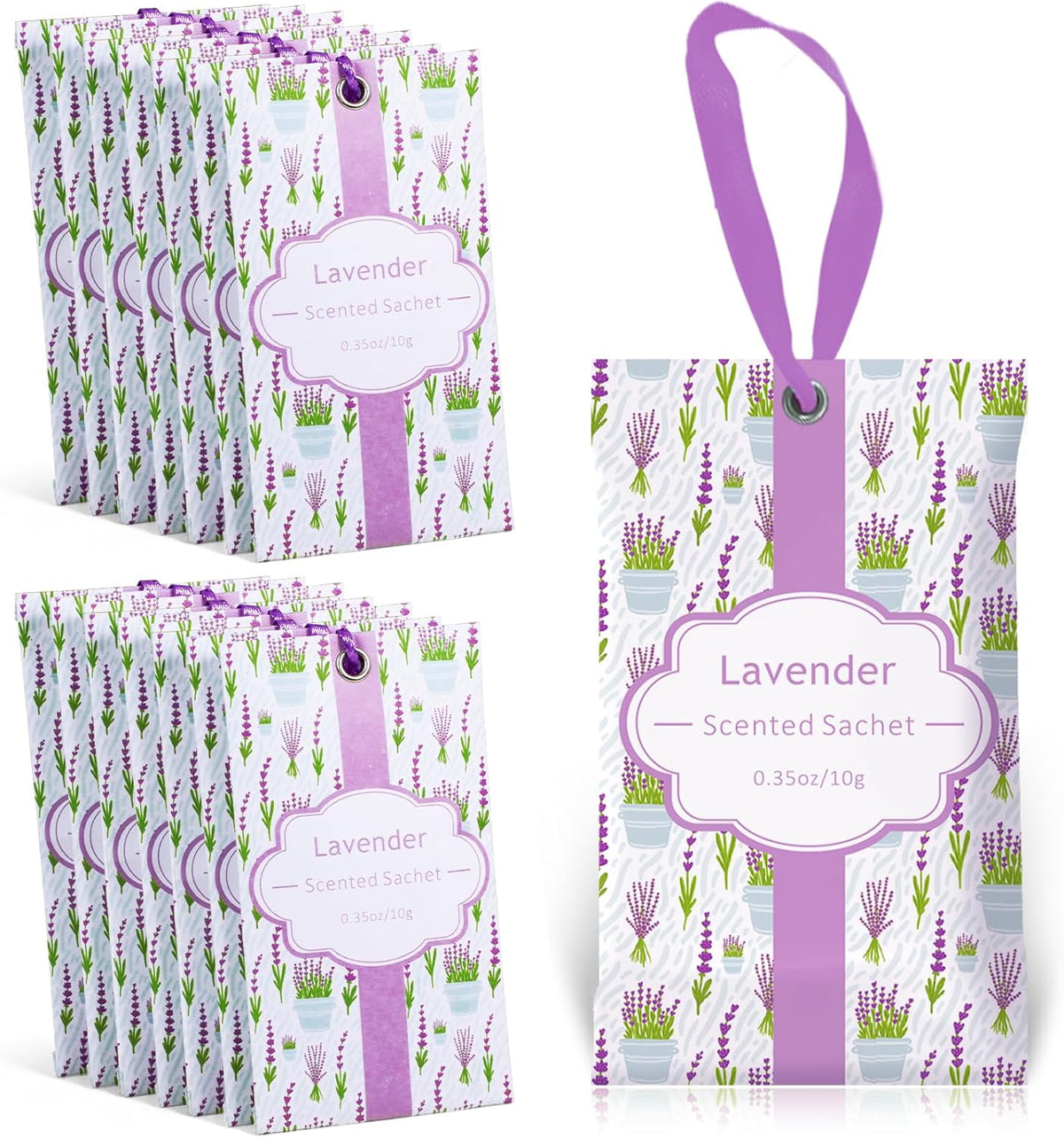 SCENTORINI Lavender Sachets for Drawers and Closets, Long-Lasting Sachets Bags, Pack of 14, Home