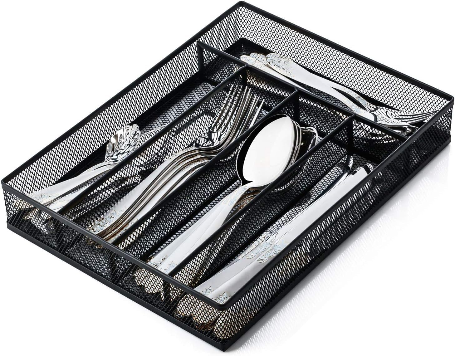 Silverware Organizer Metal Mesh, Small Drawer Organizer, Utensil Cutlery Tray for kitchen drawers