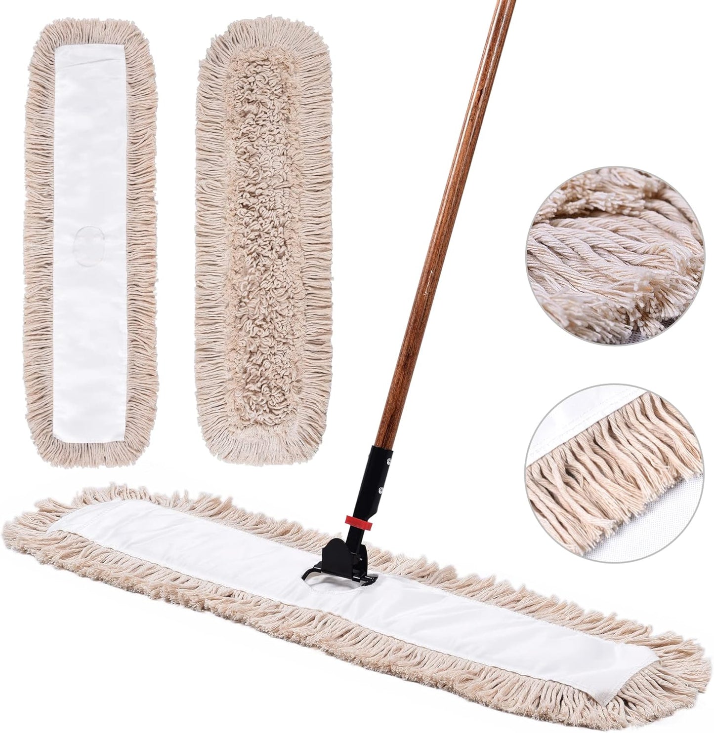 Matthew Cleaning 36'' Cotton Dust Mop Refill Washable Thick Tufted Replacement Heads for