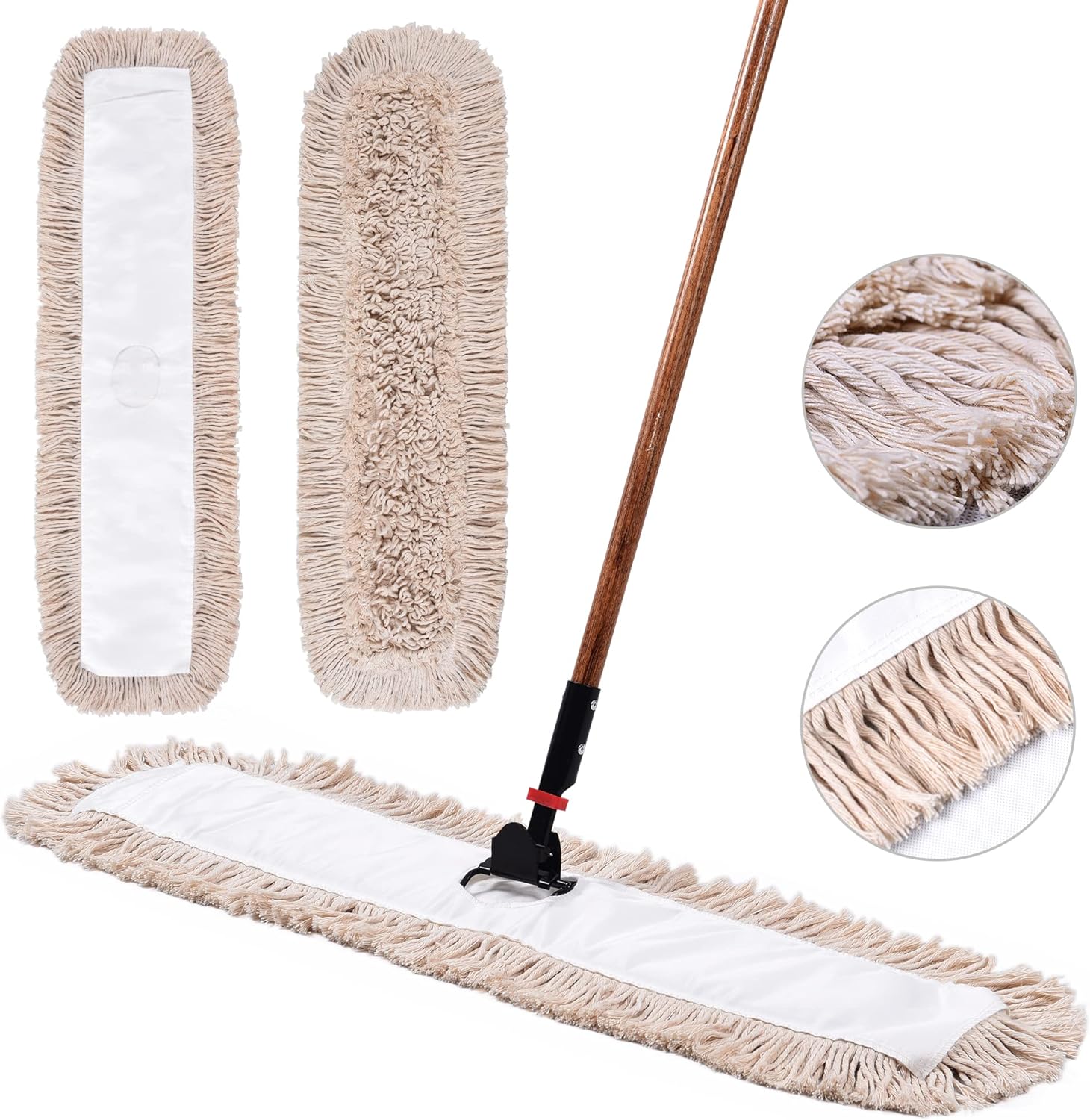 Matthew Cleaning 36'' Cotton Dust Mop Refill Washable Thick Tufted Replacement Heads for
