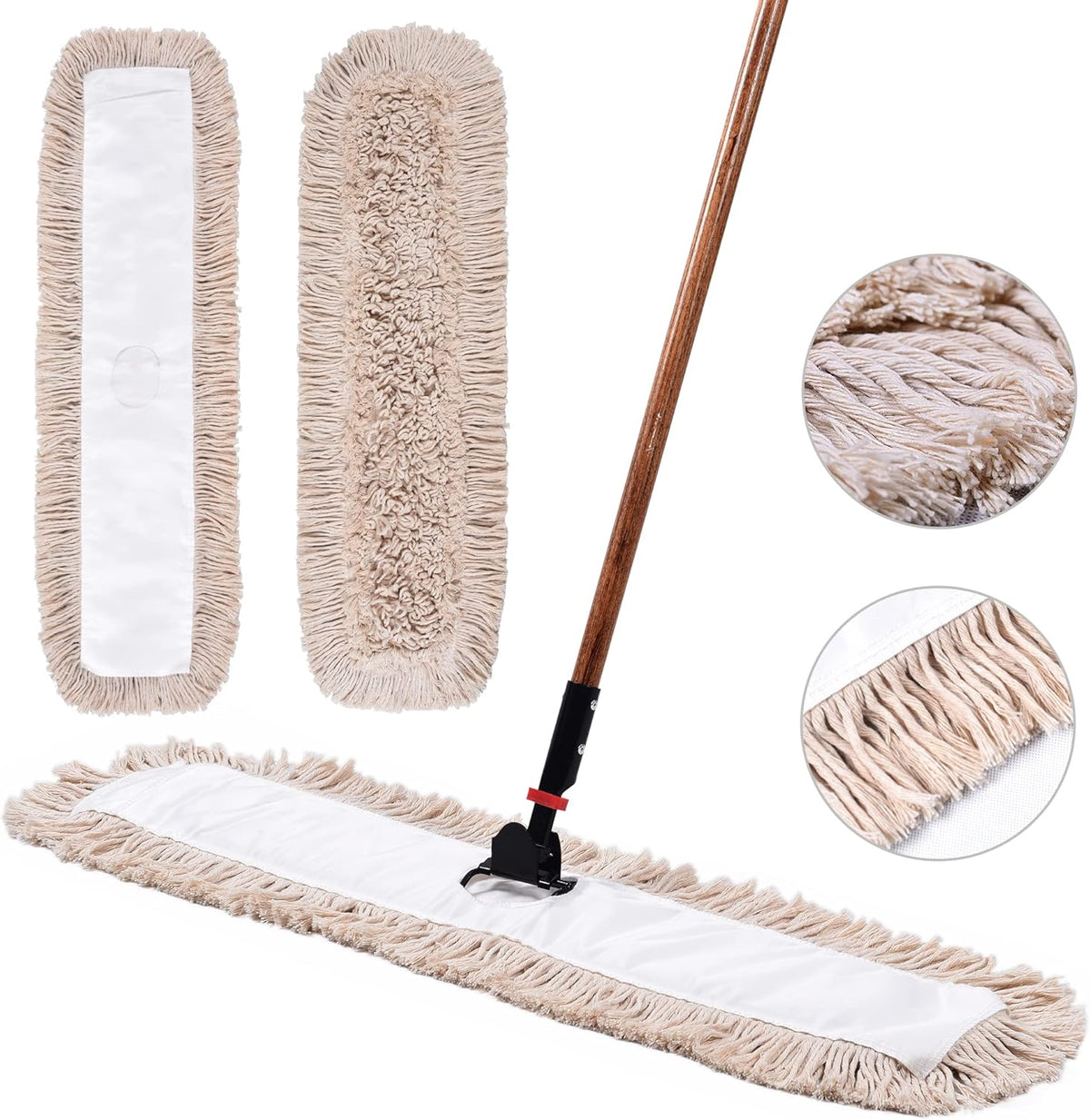 Matthew Cleaning 36'' Cotton Dust Mop Refill Washable Thick Tufted Replacement Heads for