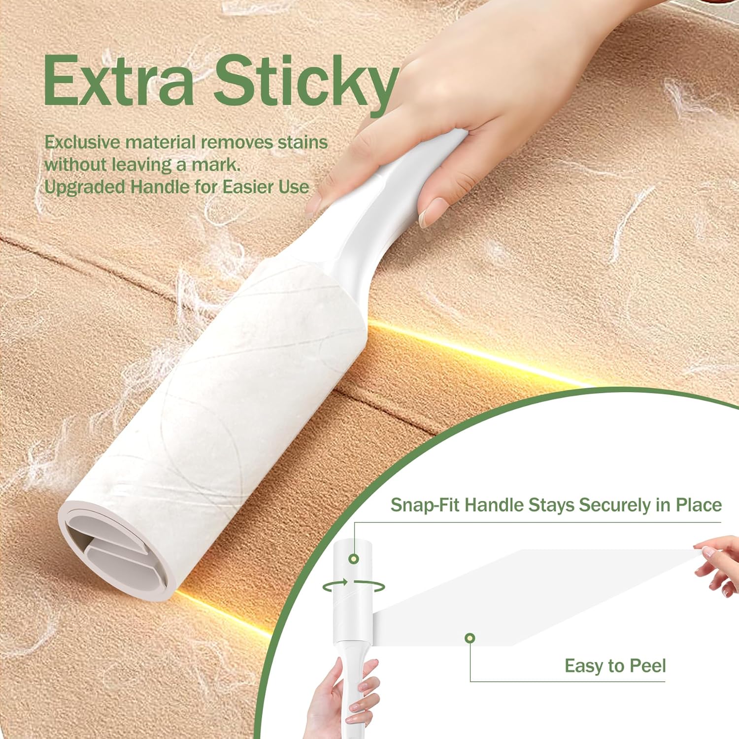Extra Sticky Lint Roller for Pet Hairs 200 Sheets Lint Rollers for Travel 4 Pack Tough Paper, Small
