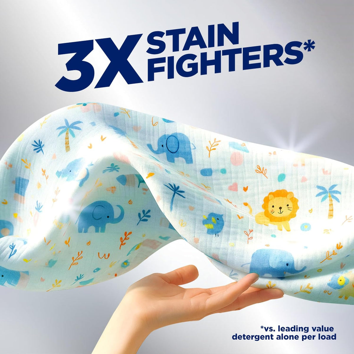OxiClean Triple Action Free Versatile Stain Remover Powder, Use with Detergent, No Fragrance, No
