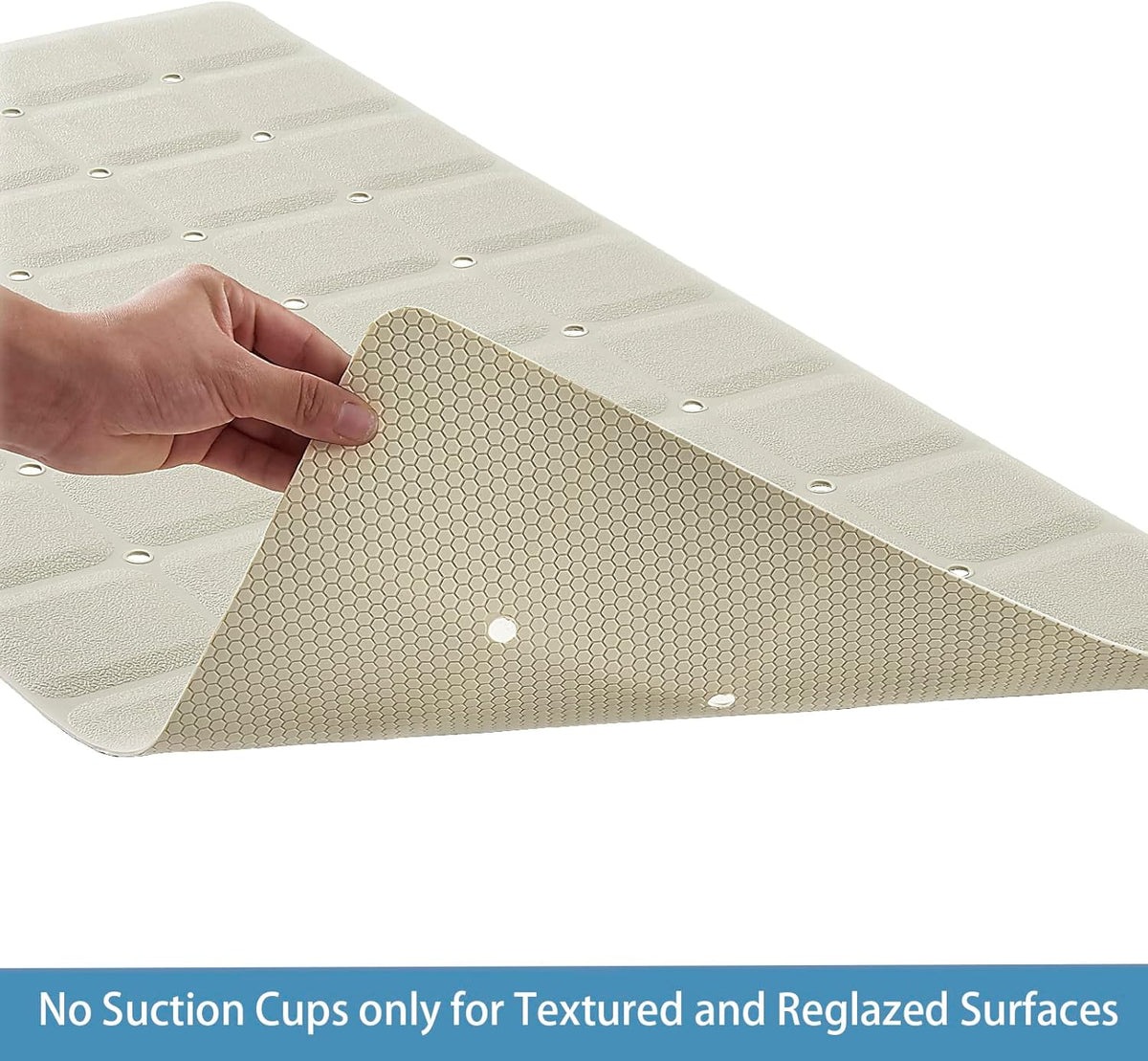 Foldable Silicone Bathtub Mat: Jumbo Size Heavy Duty Safety Bath Mat for Tub Without Suction Cups