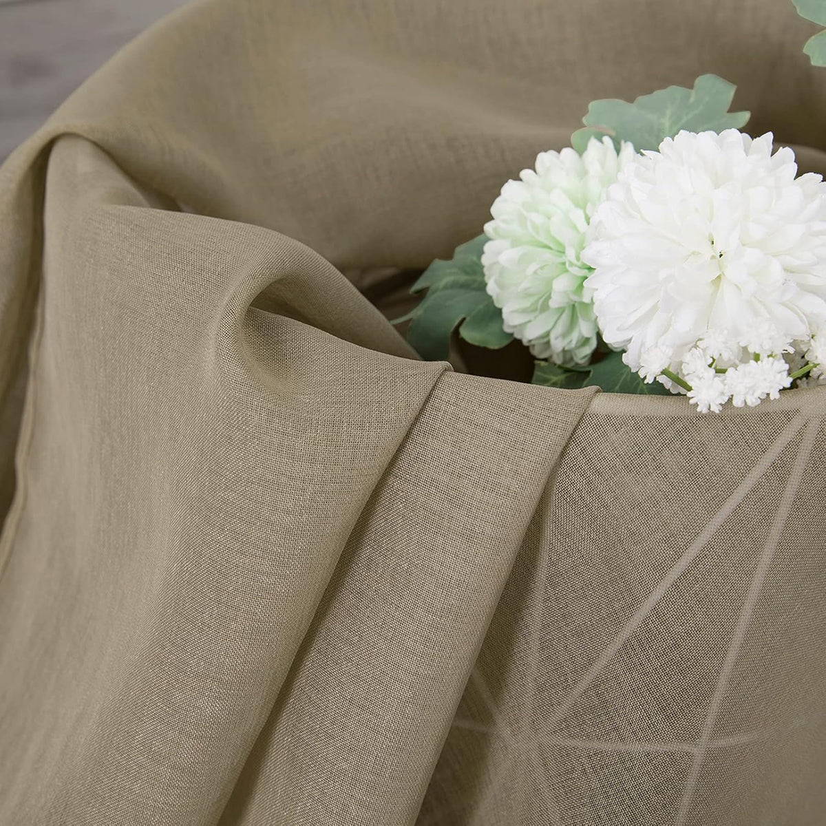 Tollpiz Short Sheer Curtains Living Room Linen Textured Curtain Sheers Light Filtering Voile Rod