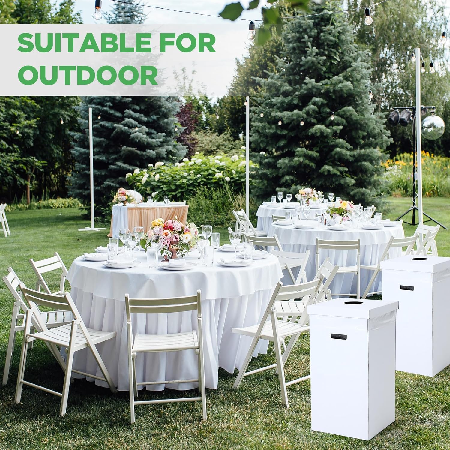 3 Pcs Cardboard Trash Cans with Lid Disposable and Reusable Corrugated Cardboard Trash Cans