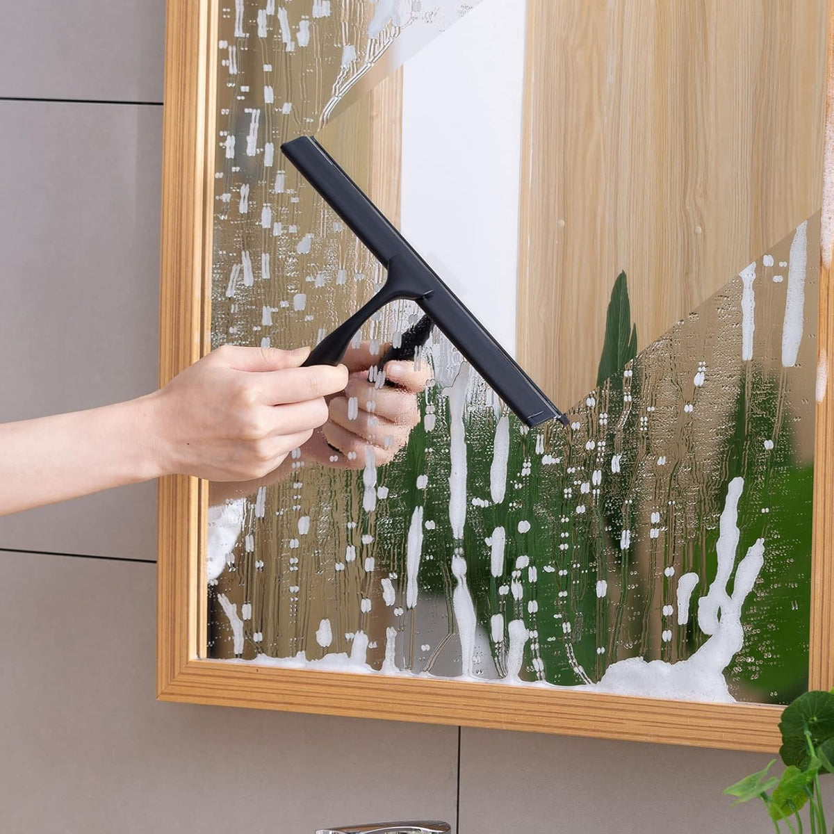 Ettori Shower Squeegee for Glass Doors, Squeegee for Shower Glass Door, Window and Car Glass