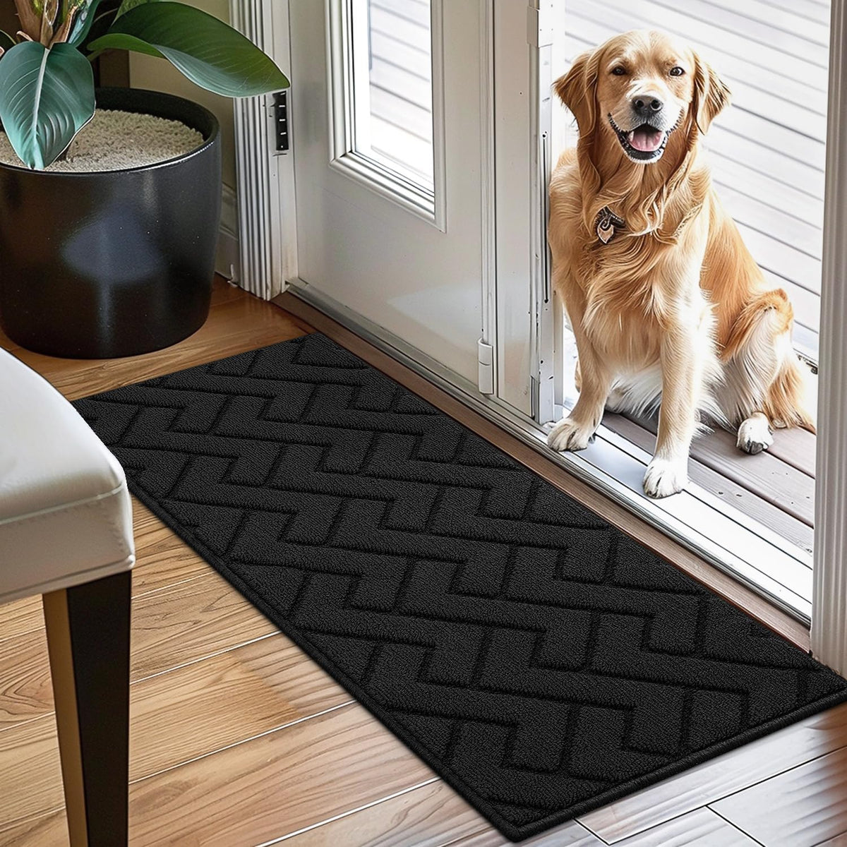 hicorfe Indoor Doormat,Front Back Door Mat Rubber Backing Non Slip Door Mats 20"x48" Absorbent