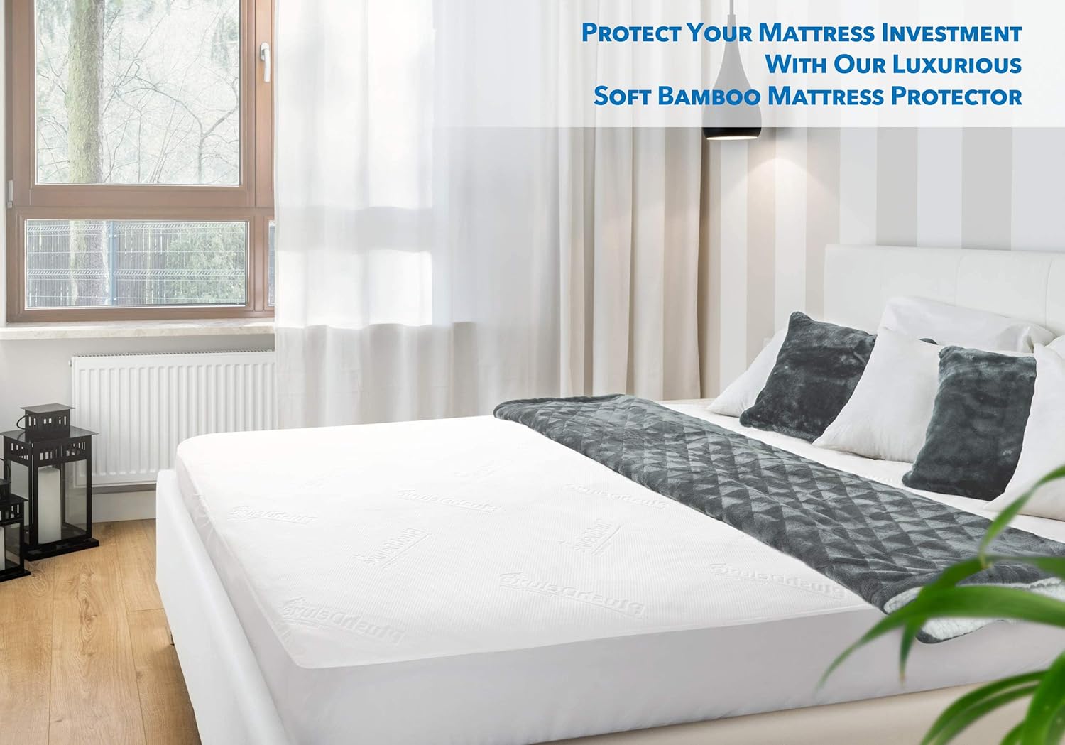 PlushDeluxe Premium Bamboo Mattress Protector – Twin Size, Waterproof, & Ultra Soft Breathable