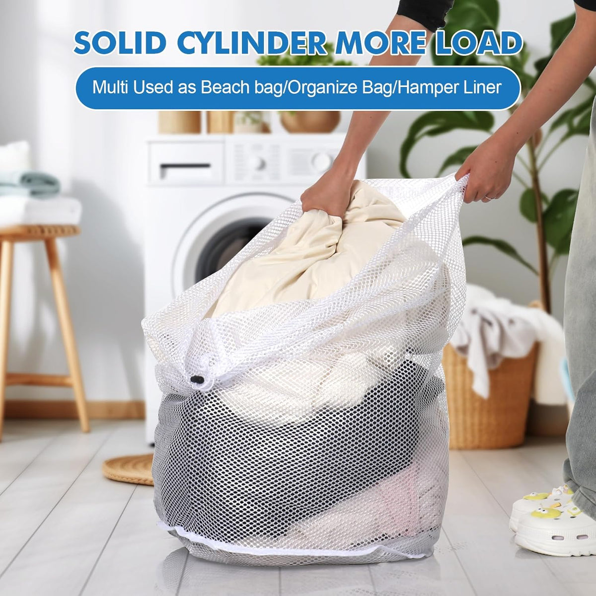 3Pcs Mesh Laundry Bags Washing Machine Mesh Wash Bags Jumbo for Delicates Clothes,Bed Linen,Toys