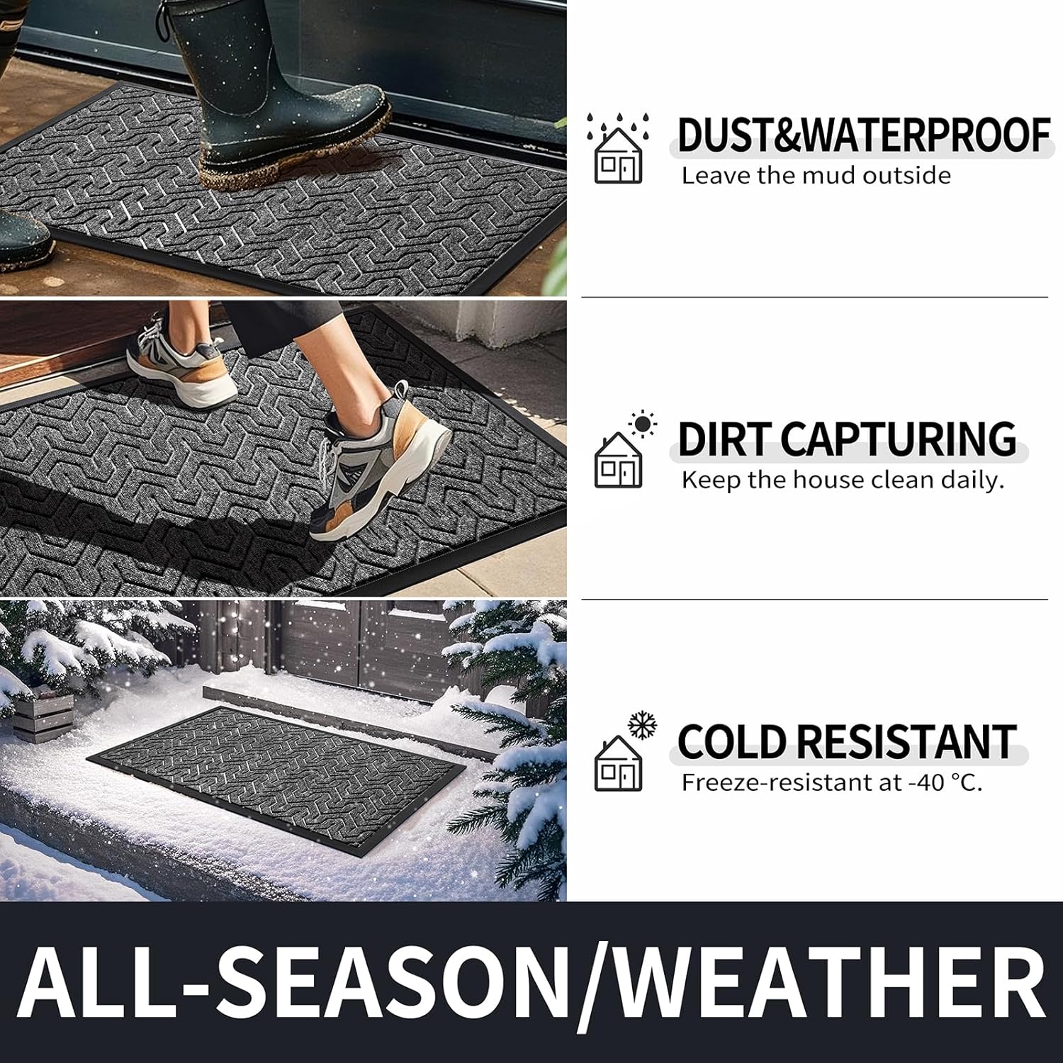 Yimobra Large Door Mat Outside Entrance 47x32, Waterproof Heavy Duty Outdoor Mats for Front Door