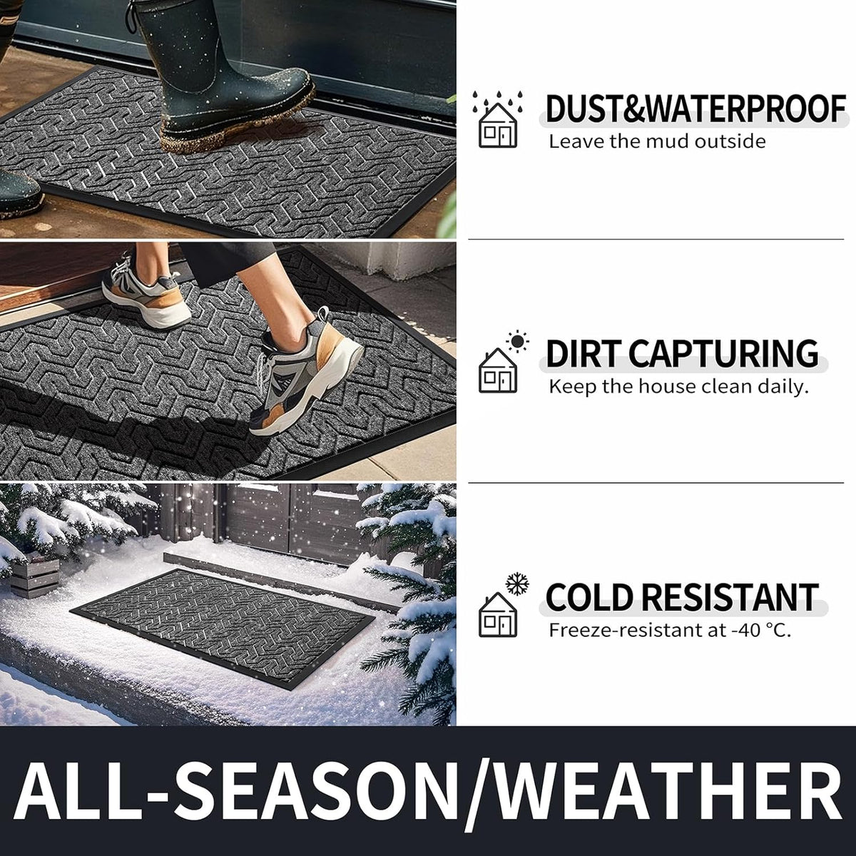 Yimobra Large Door Mat Outside Entrance 36x24, Waterproof Heavy Duty Outdoor Mats for Front Door