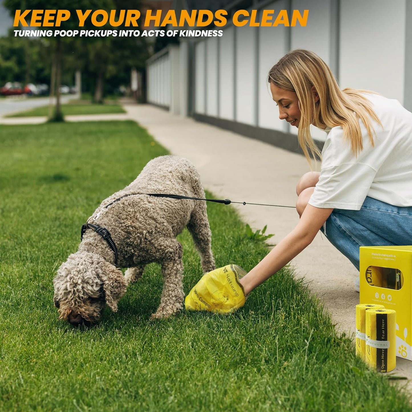 Certified Compostable Dog Poop Bags-270 Bags 18Rolls, Poop Bags for Dogs Made of Cornstarch - ASTM