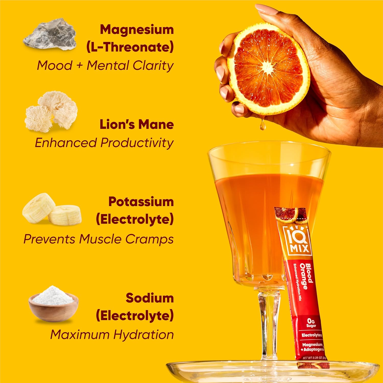 IQMIX Hydration Electrolyte Powder – 4-in-1 Formula for Hydration, Mental Clarity, Mood and