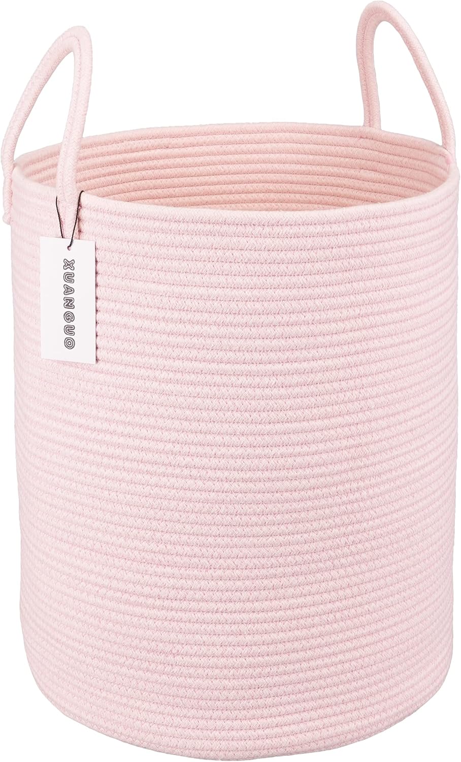 Cotton Rope Laundry Basket Hamper for Girls Kids Baby Nursery Hamper Bin Woven Storage Basket for