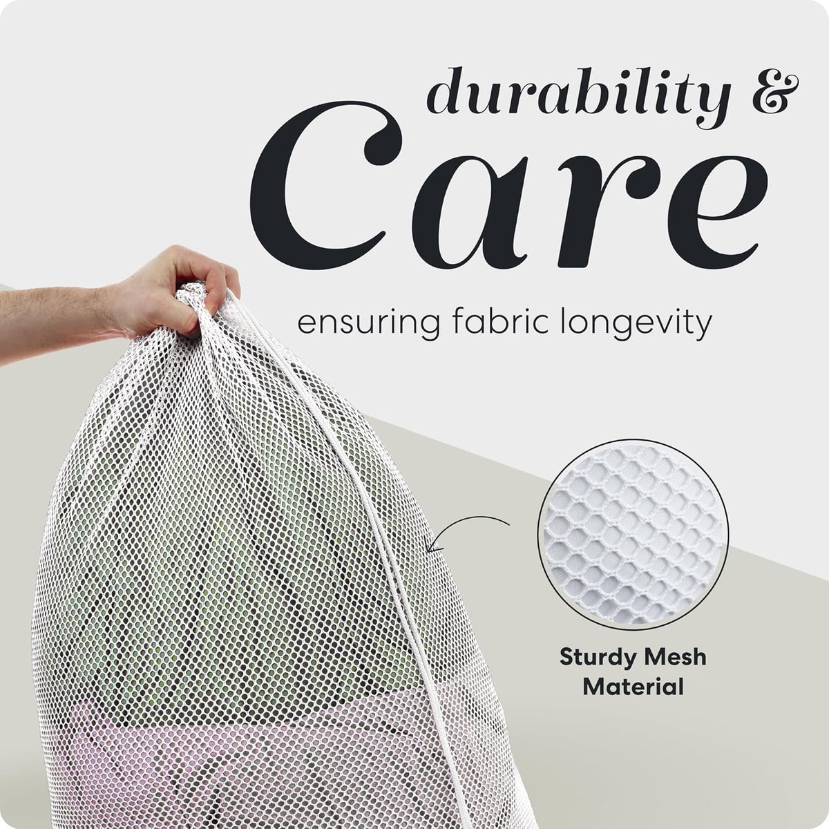 Handy Laundry Mesh XL Laundry Bag - Durable, Machine Washable with Secure Drawstring Closure