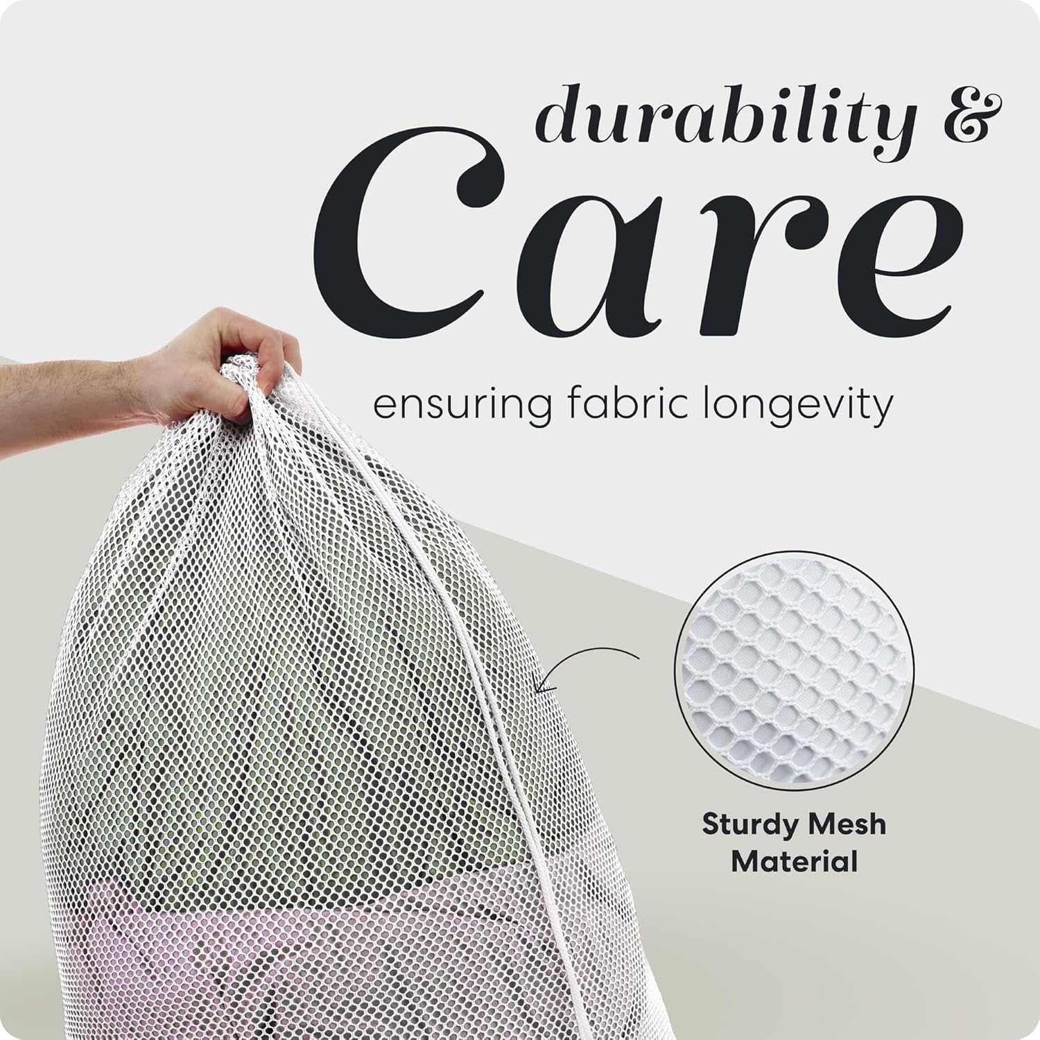 Handy Laundry Mesh XL Laundry Bag - Durable, Machine Washable with Secure Drawstring Closure