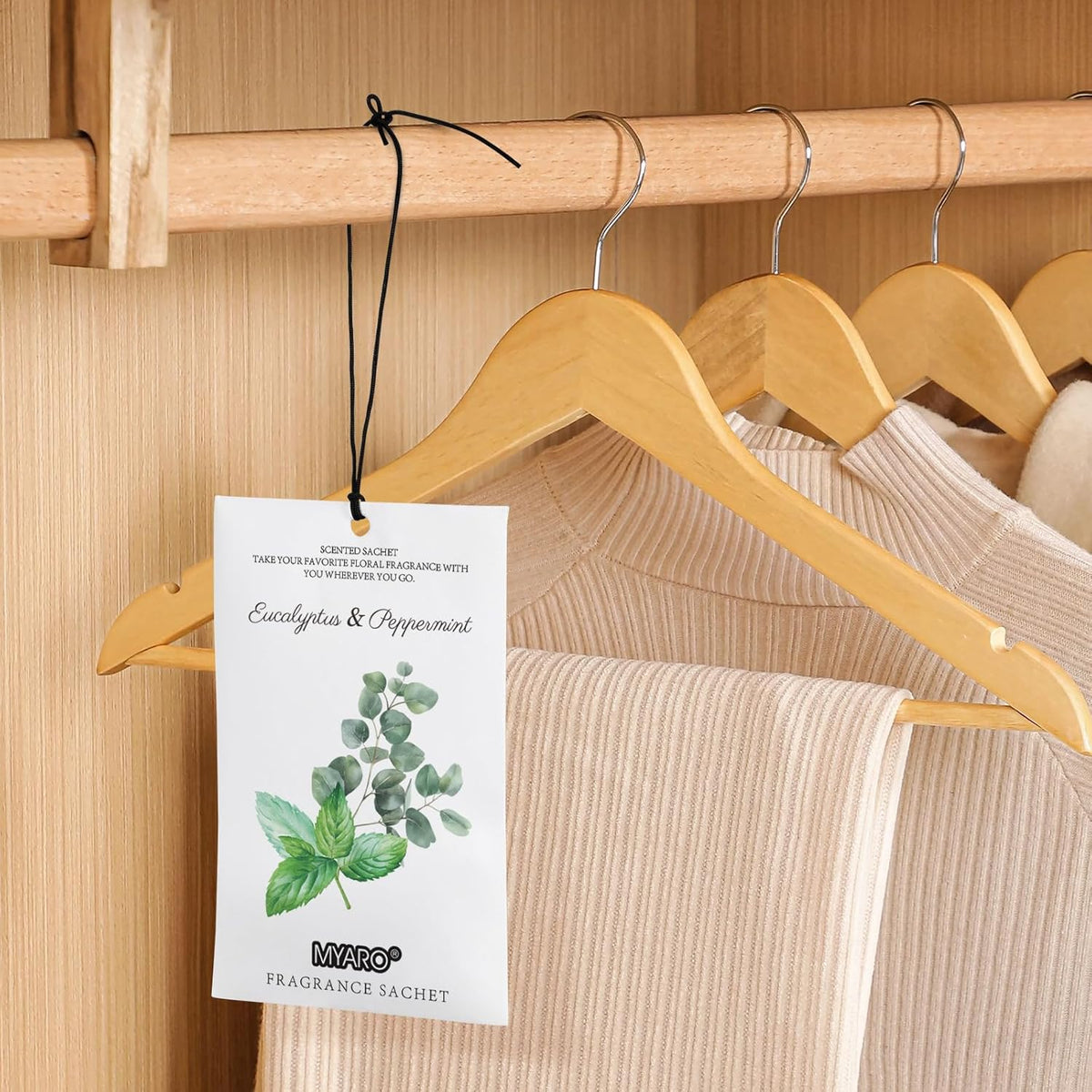MYARO 12 Packs Eucalyptus Mint Scented Sachets for Drawer and Closet, Long-Lasting Closet Sachet