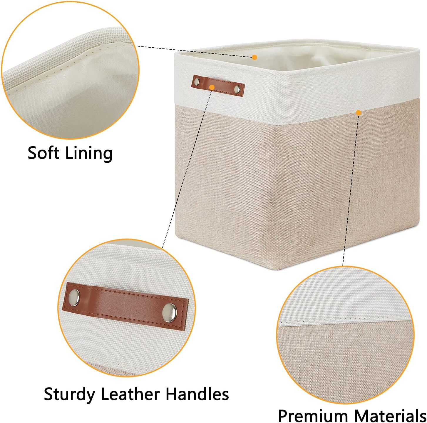 DULLEMELO Extra Large Storage Baskets, Fabric Storage Bins for Organizing Shelves Nursery Toys