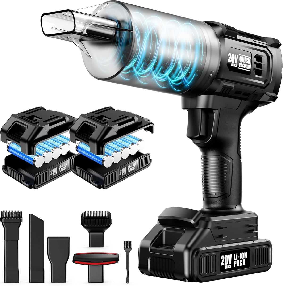Handheld Vacuum Cleaner Cordless - 35000PA Strong Suction for Car & Home, Car Vacuum Portable