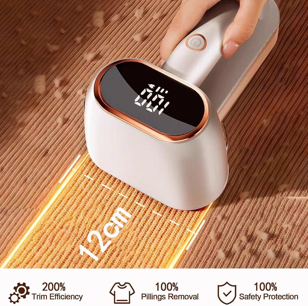 Dual-Head Fabric Shaver, Rechargeable Electric Lint Remover, 3-Speed Lint Shaver & 165ml Large