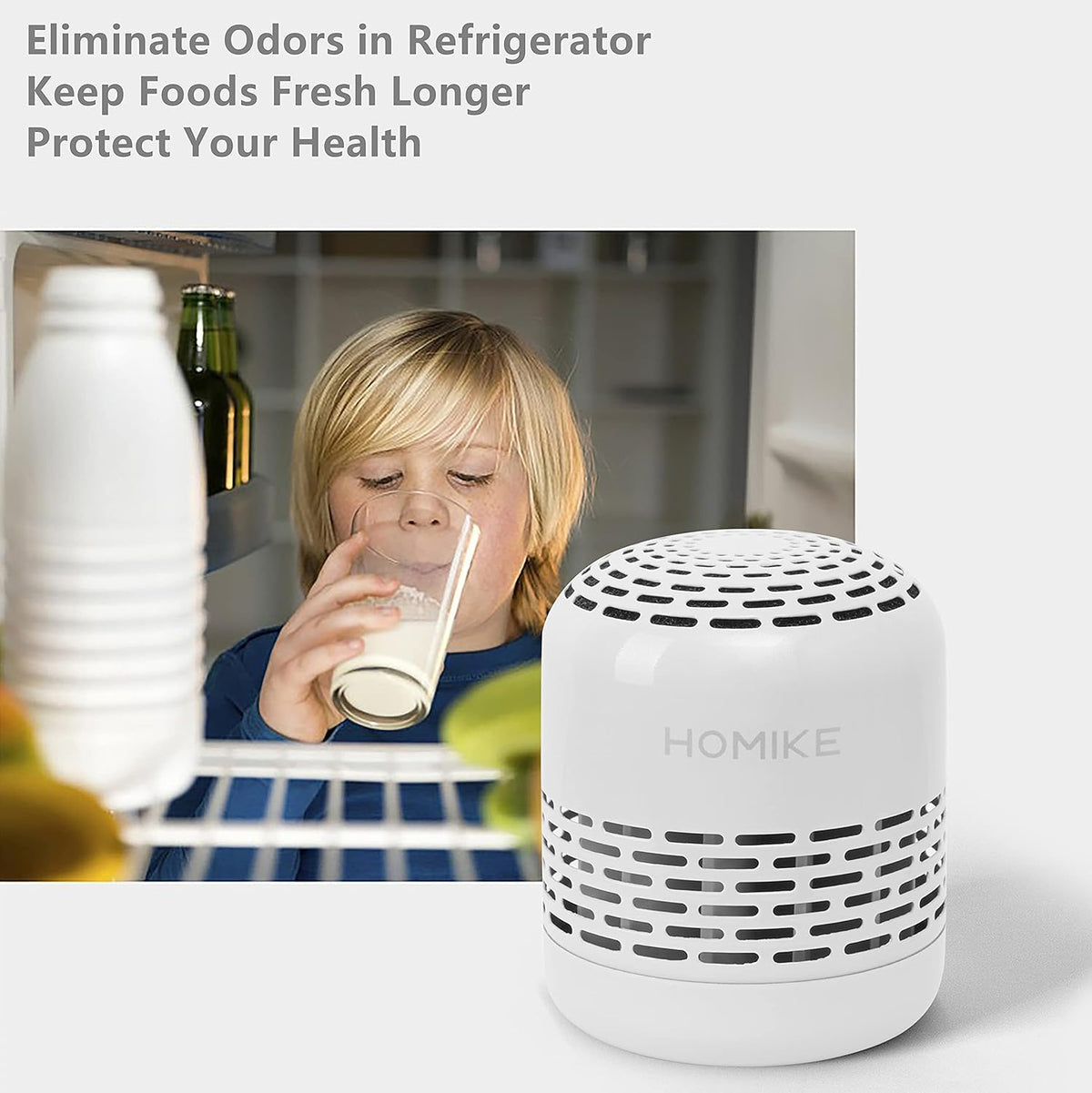 HOMIKE Refrigerator Deodorizer, Odor Eliminator,Last up to 10 Years for Car,Closet,Shoes