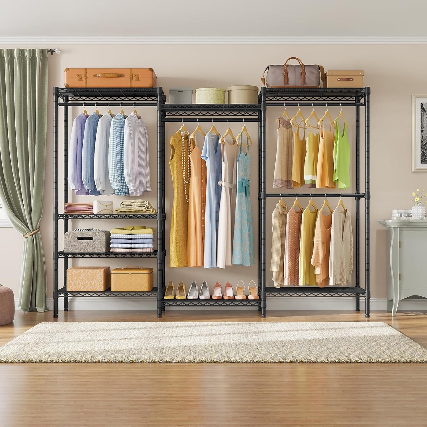 VIPEK V5 Plus Large Portable Closet Rack Freestanding Wardrobe Closet, Multi-Functional Clothes