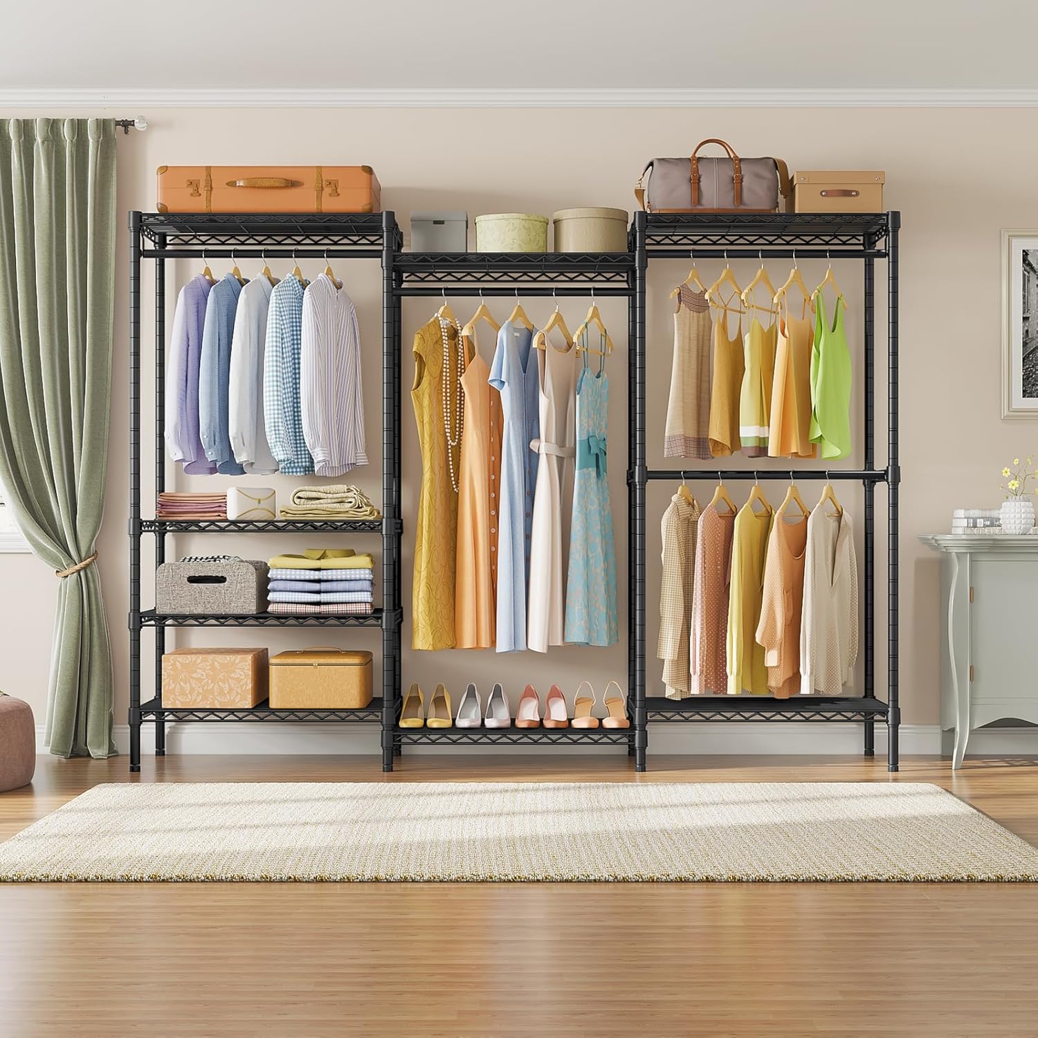 VIPEK V5 Plus Large Portable Closet Rack Freestanding Wardrobe Closet, Multi-Functional Clothes